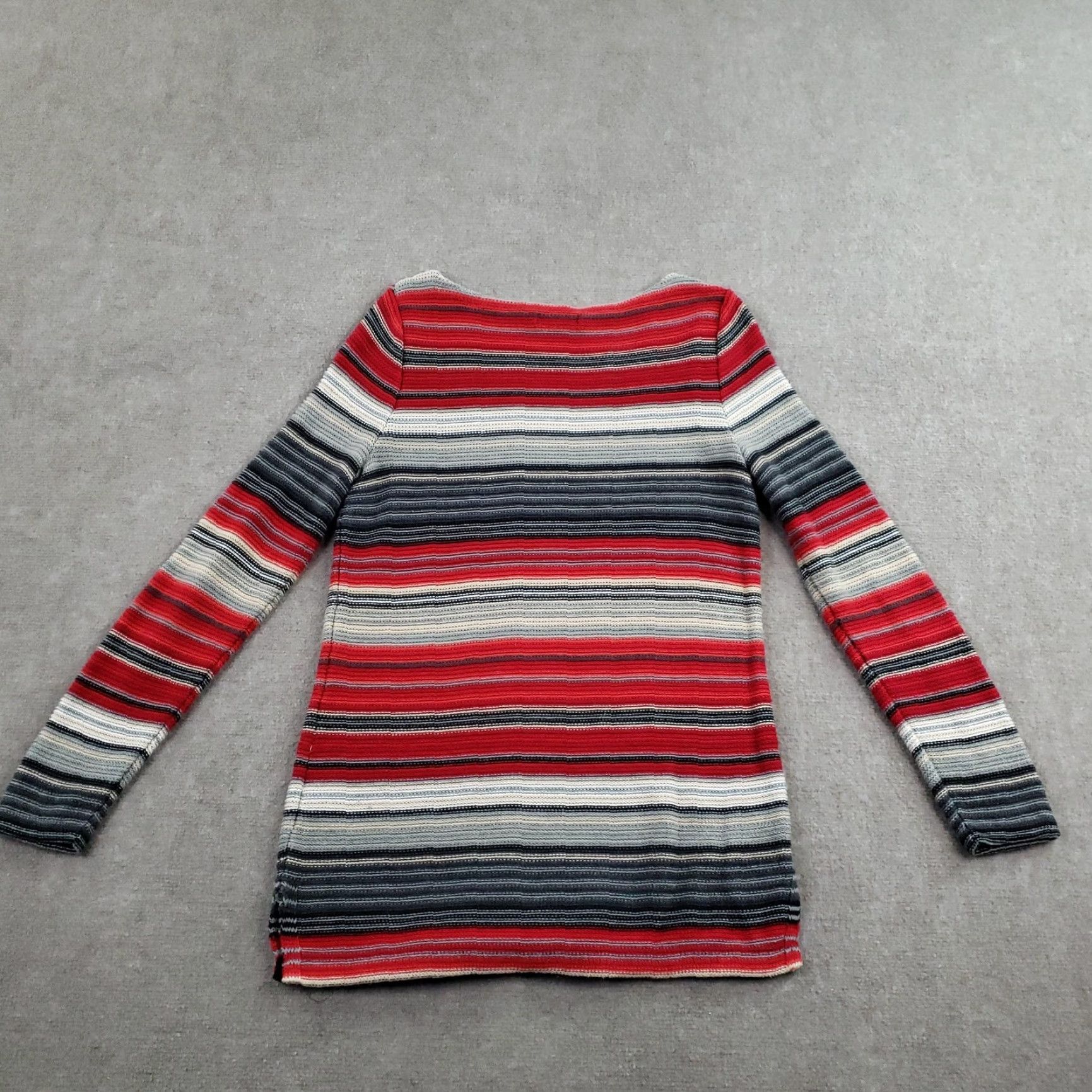 Ralph Lauren Lauren Ralph Lauren Sweater Womens Medium Red Gray Long Open-Knit Boat Neck Size M / US 6-8 / IT 42-44 - 7 Thumbnail