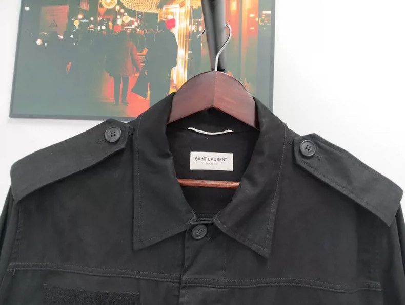 Yves Saint Laurent YSL Black Leather Jacket Outerwear- Size US L / EU 52-54 / 3 - 6 Thumbnail
