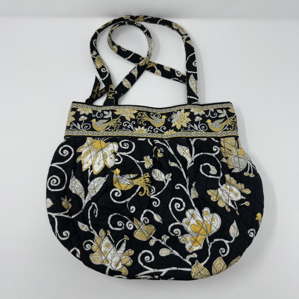 Vera Bradley VERA BRADLEY Yellow Bird Morgan Bucket Purse Zip Retired Size ONE SIZE - 4 Thumbnail