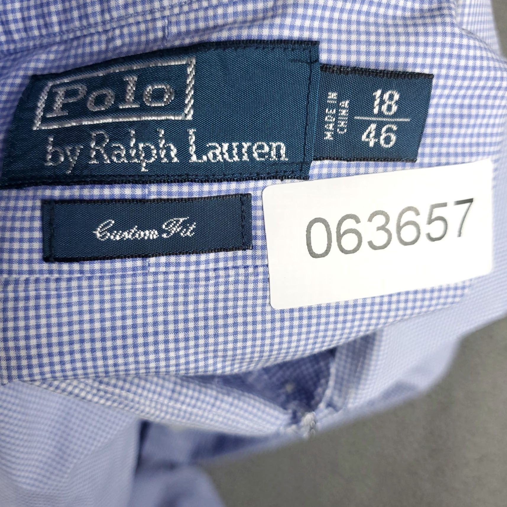 Ralph Lauren Ralph Lauren Dress Shirt Mens Size 18 Blue Pony Custom Fit Button-Down Long Sleeve Non-Iron Pockets 100% Cotton Men’s Shirt 1990s? (not specified) Size 48R - 8 Thumbnail
