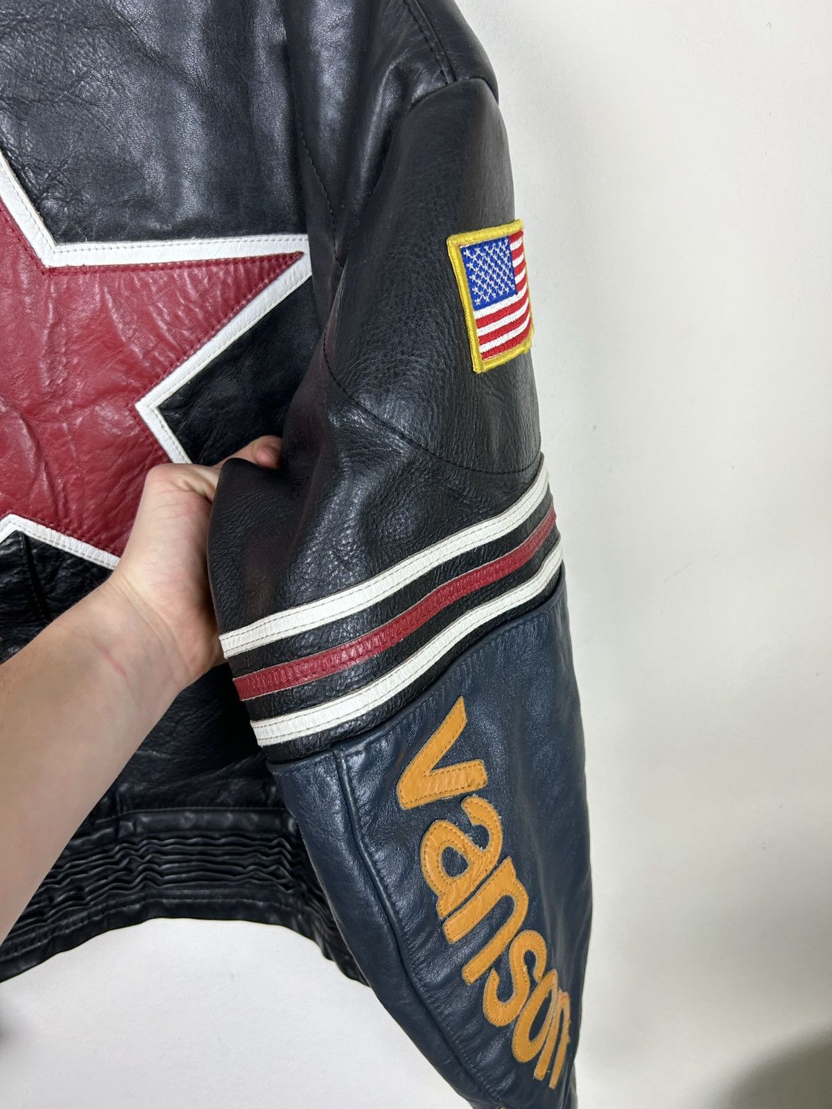 Vanson Leathers × Vintage Vintage Vanson Leather Bikers Jacket Size US L / EU 52-54 / 3 - 16 Thumbnail