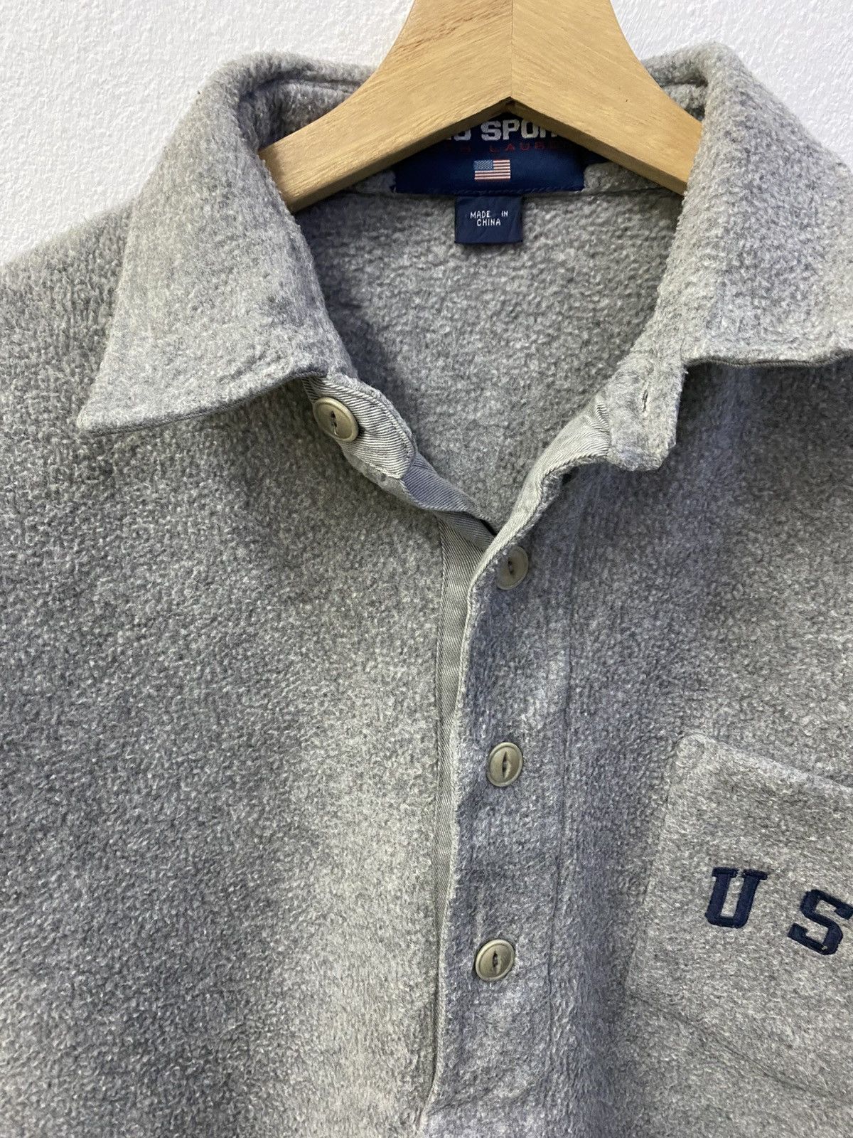 Polo Ralph Lauren × Ralph Lauren × Vintage Vintage Polo Sport Ralph Lauren Collared Fleece Sweatshirt Size US M / EU 48-50 / 2 - 8 Thumbnail