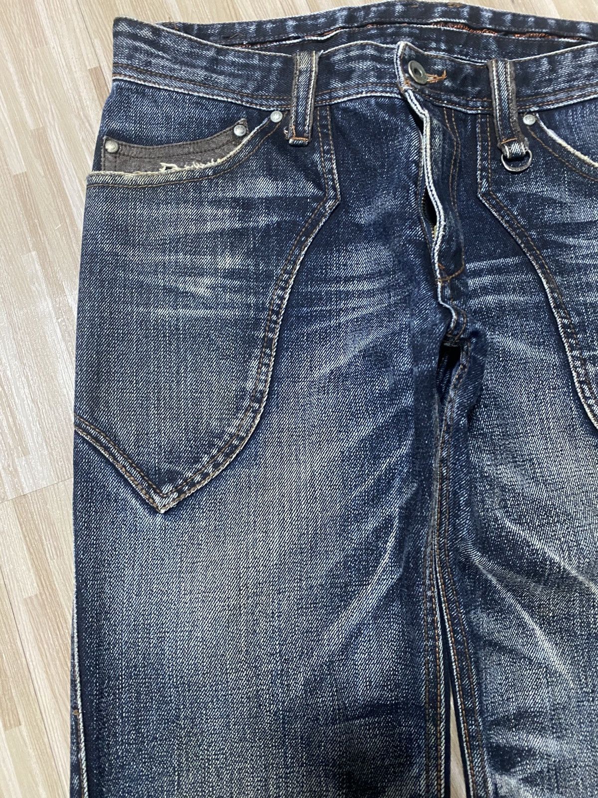 Japanese Brand 💥FLARE 90s BY N.C.F.M WASHED DISTRESS JEANS Size US 30 / EU 46 - 5 Thumbnail