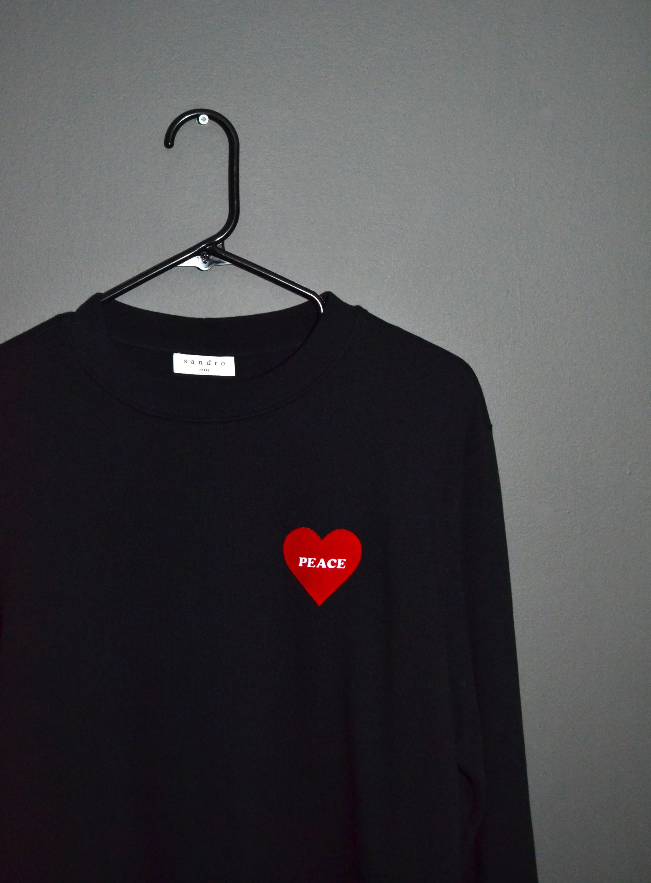 Sandro Sandro Peace Print Crewneck Black Cotton S size Size S / US 4 / IT 40 - 1 Thumbnail