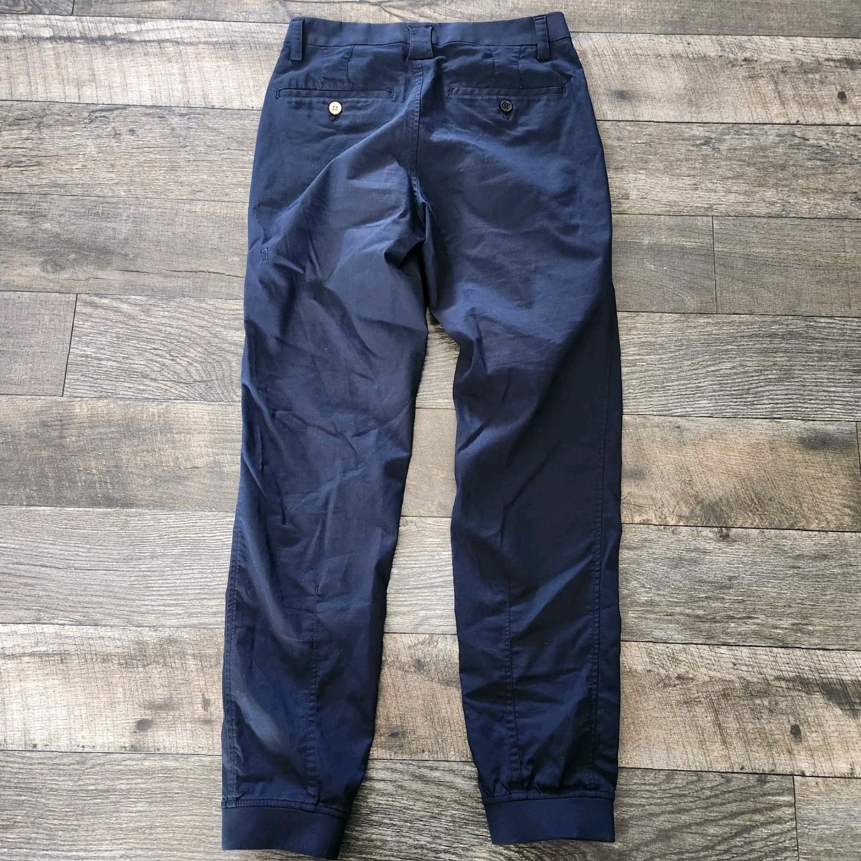 Vintage Kit and Ace Slim Commute Pants Men 29x29 Cuffed Ankle Navy Blue Chino Slim Size US 29 - 6 Thumbnail