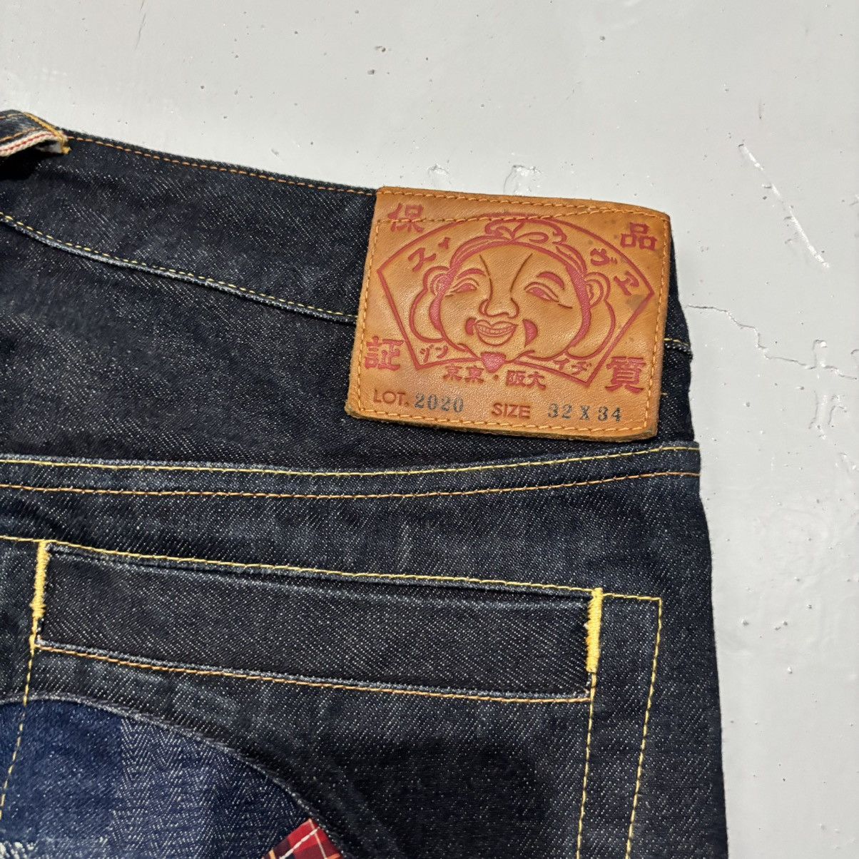Evisu EVISU CHECKERED PATCH WORK DAICOCK STRAIGHT CUT JEANS Size US 32 / EU 48 - 5 Thumbnail