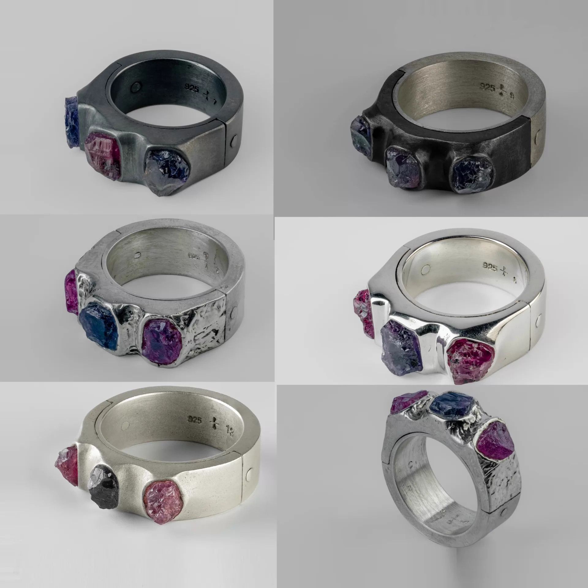 Parts Of Four Parts of Four New Red & Blue Gemstone Ring Size ONE SIZE - 2 Thumbnail