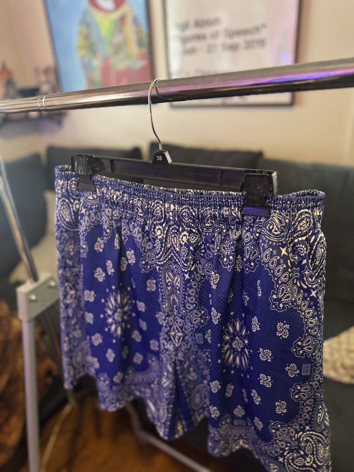 Bravest Studios BRAVEST STUDIOS BLUE PAISLEY SHORTS Size US 36 / EU 52 - 2 Thumbnail