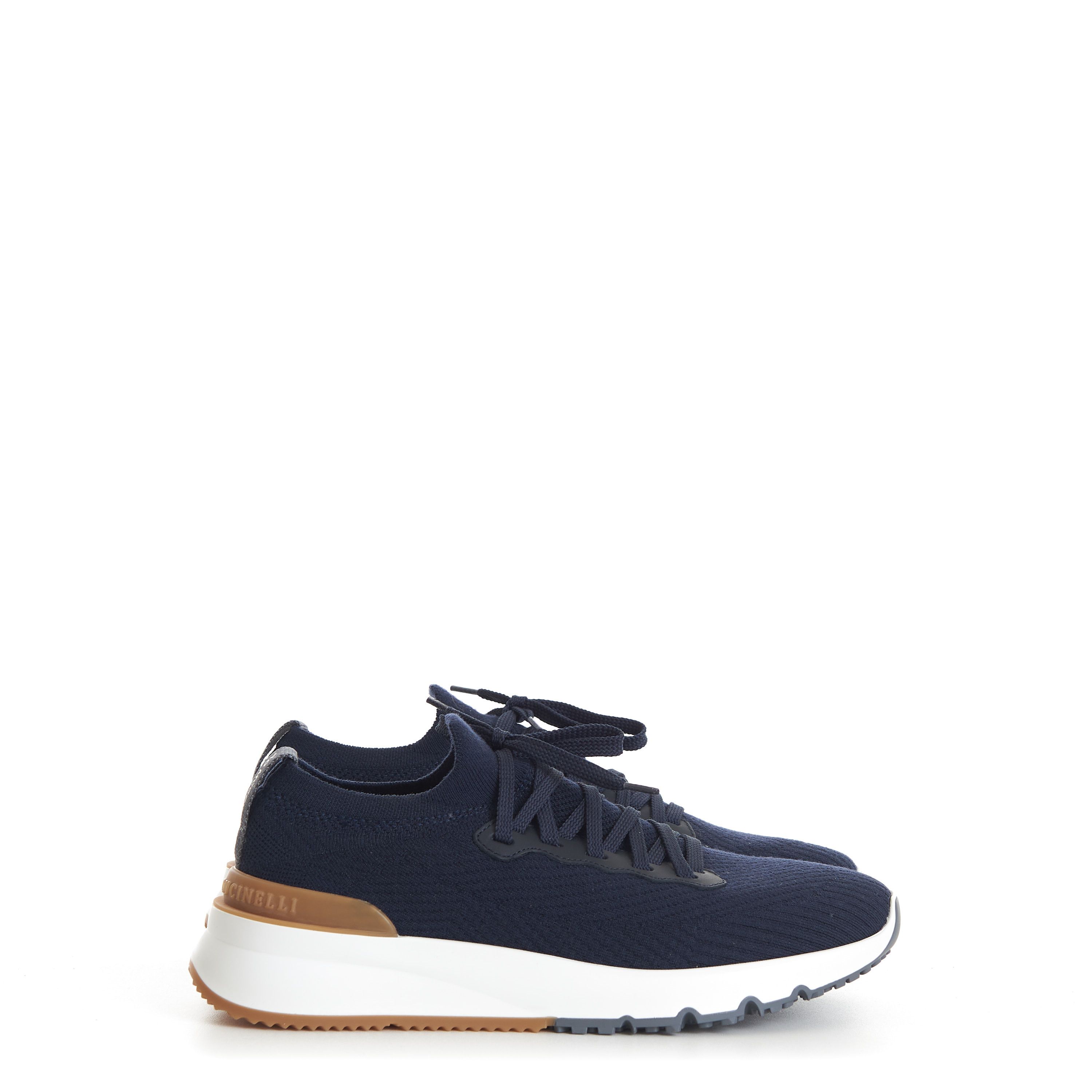 Brunello Cucinelli Navy Blue Runner Sneakers - Wool Knit Shoes Size US 6 / EU 39 - 2 Thumbnail