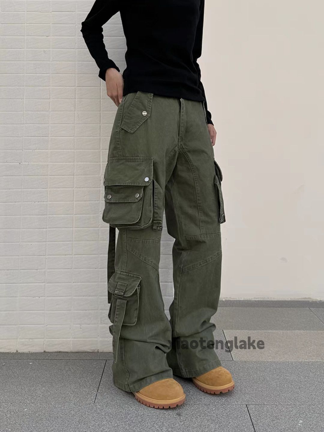 Vintage Unisex outdoor utility loose baggy hiphop cargo pants Size US 32 / EU 48 - 4 Thumbnail