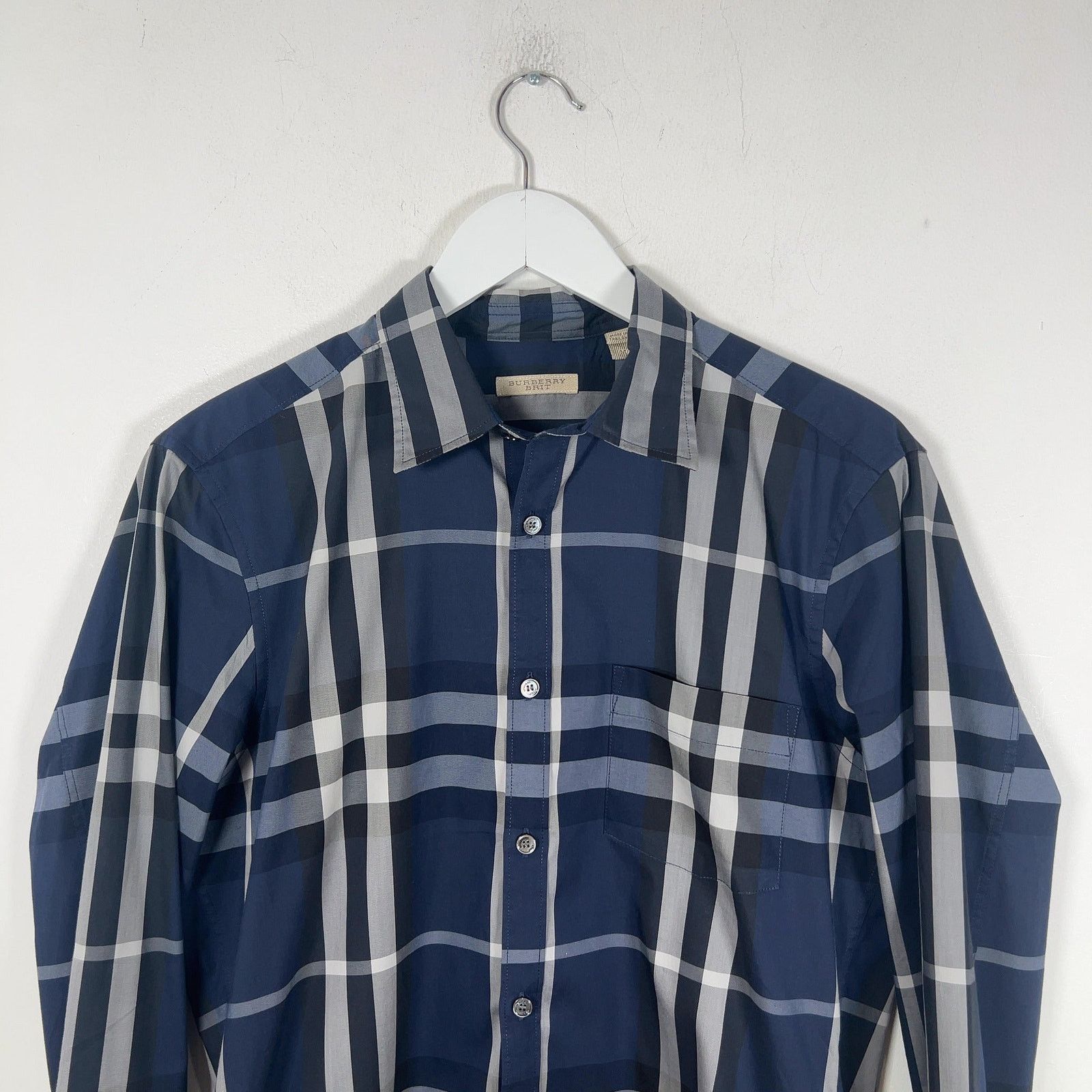 Burberry Burberry Blue Check Shirt Size US M / EU 48-50 / 2 - 2 Thumbnail