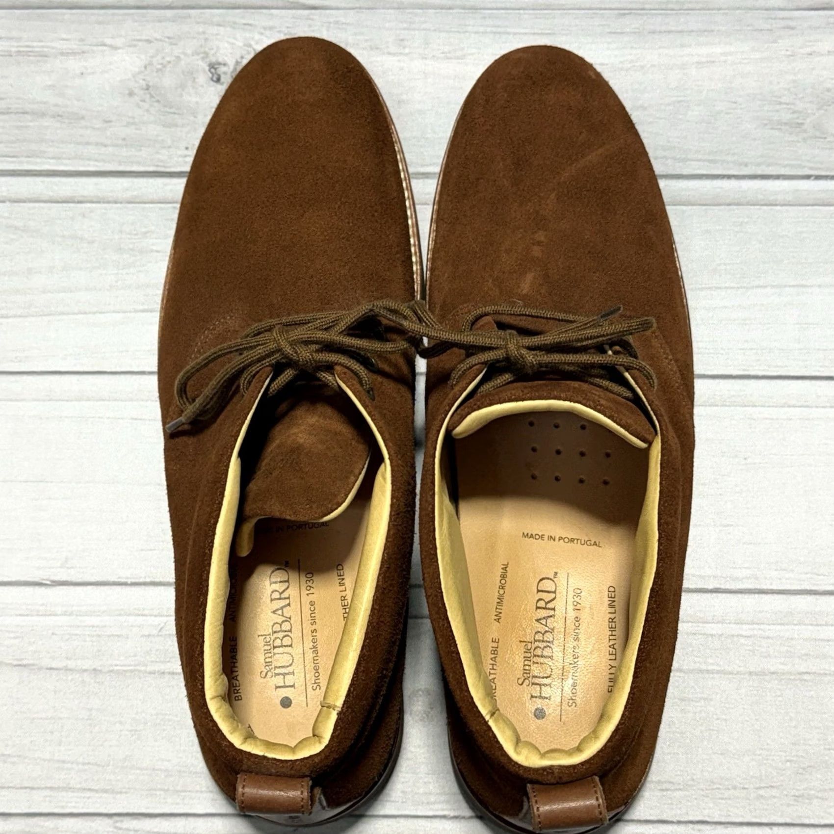 Vibram Samuel Hubbard Chukka Boots Mens 13 Brown Suede Leather Lined Vibram Soles Shoes M Boot Size US 13 / EU 46 - 3 Thumbnail