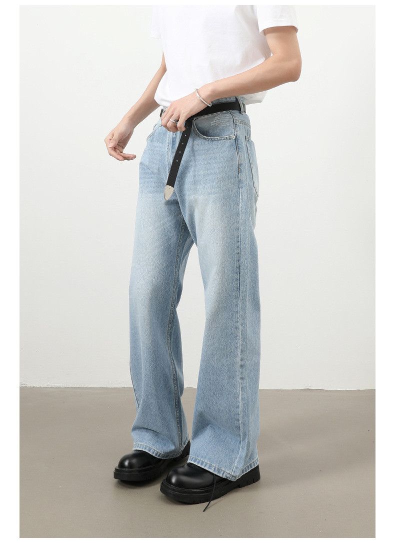 Jean Men's simple versatile straight street classic washed jeans Size US 32 / EU 48 - 2 Thumbnail