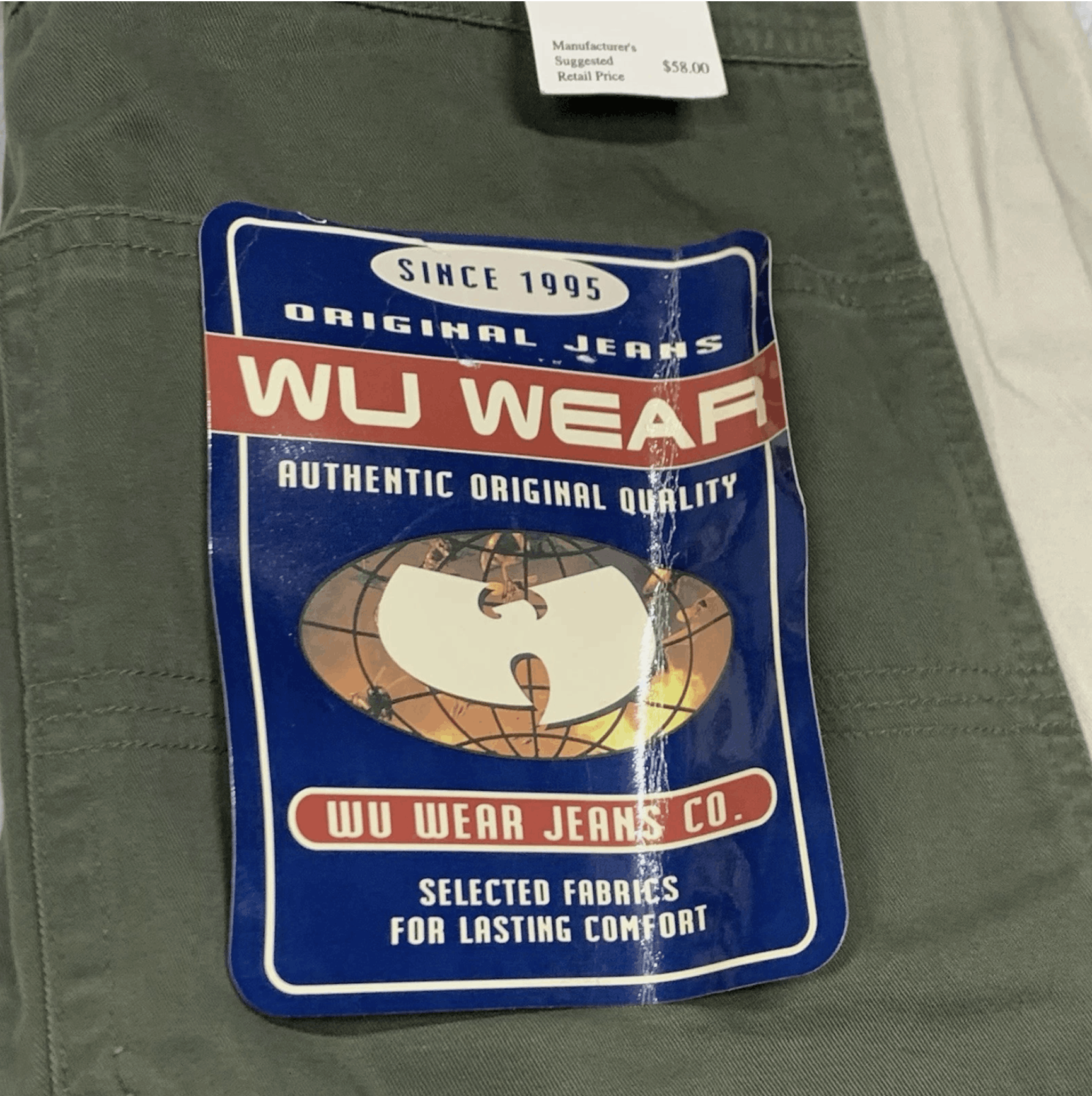 Wu-Tang Clan VINTAGE Wu Wear Pants 34x32 Green Twill Casual 90s Mens Size US 34 / EU 50 - 9 Thumbnail