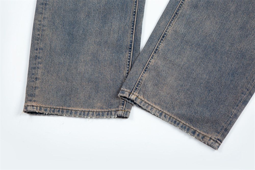 Japanese Brand × Jean Distressed street washed contrasting casual all-match jeans Size US 32 / EU 48 - 4 Thumbnail