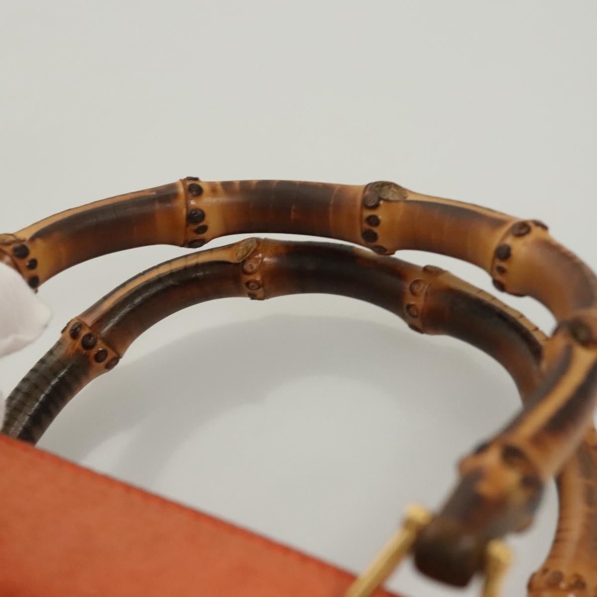 Gucci GUCCI Bamboo Hand Bag Suede Orange Gold 000 123 000 123 Size ONE SIZE - 9 Thumbnail