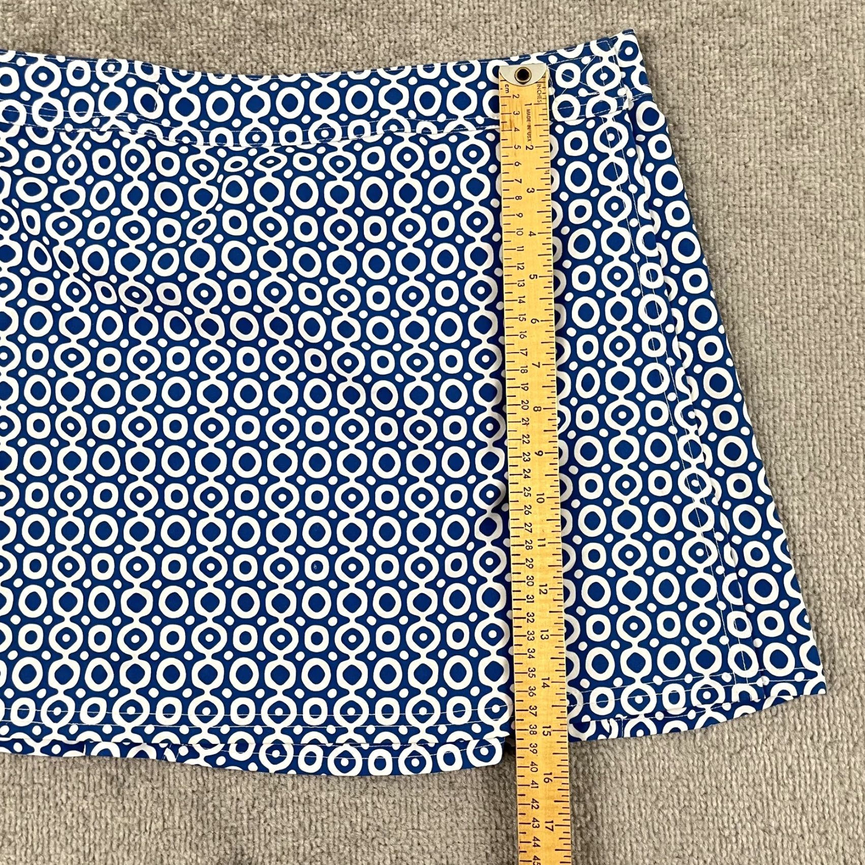 Vintage RipSkirt Hawaii Wrap Skirt Geometric Blue White Womens Medium Adjustable Waist Size 32" / US 10 / IT 46 - 3 Thumbnail