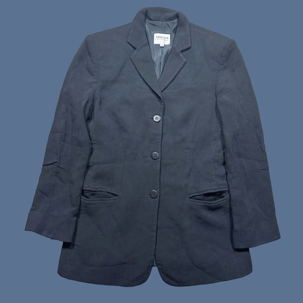 Armani Armani Collezioni Blazer Women Long Sleeve 2 Black V-Neck 3 Button Wool Blend Blazer Size XS / US 0-2 / IT 36-38 - 1 Thumbnail