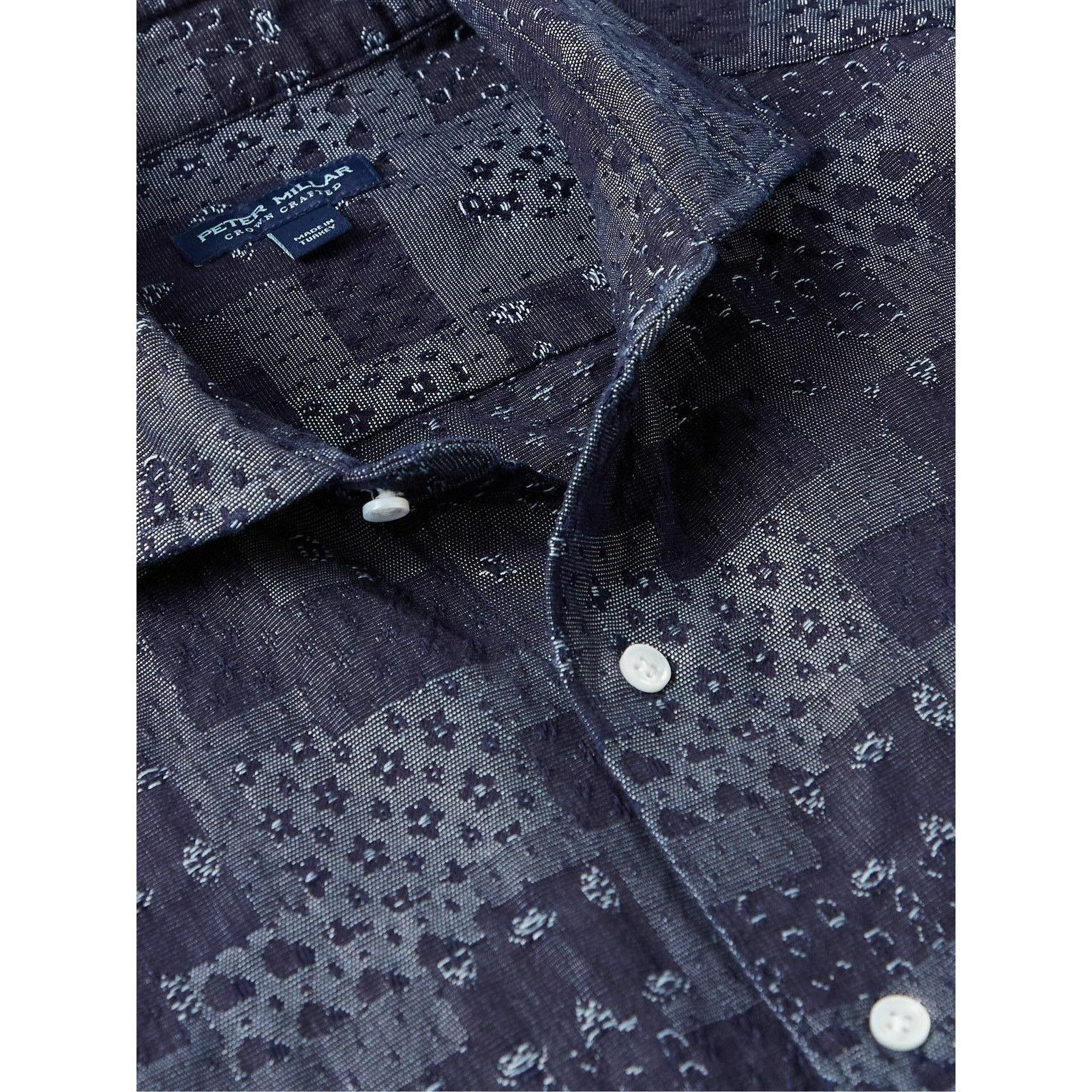 Peter Millar Peter Millar Banks Jacquard Blue Patchwork Shirt M $200 NWT Size US M / EU 48-50 / 2 - 2 Thumbnail