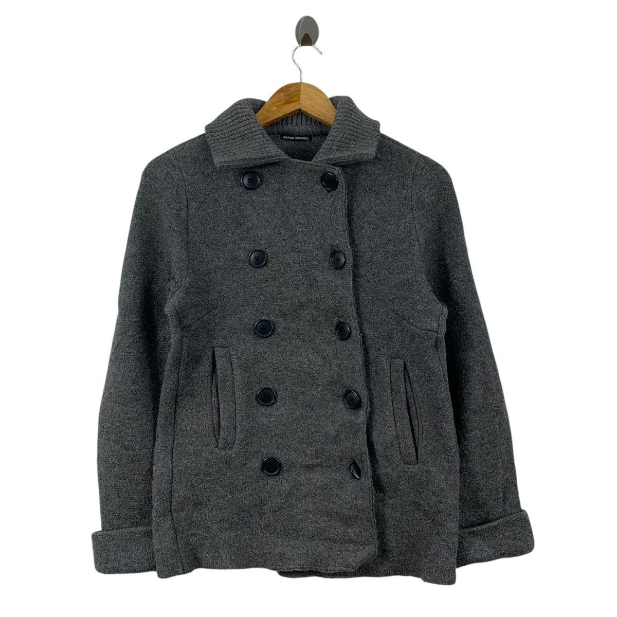 GRACE BARNES Inc. Grey Wool Duffle Jacket Coat
