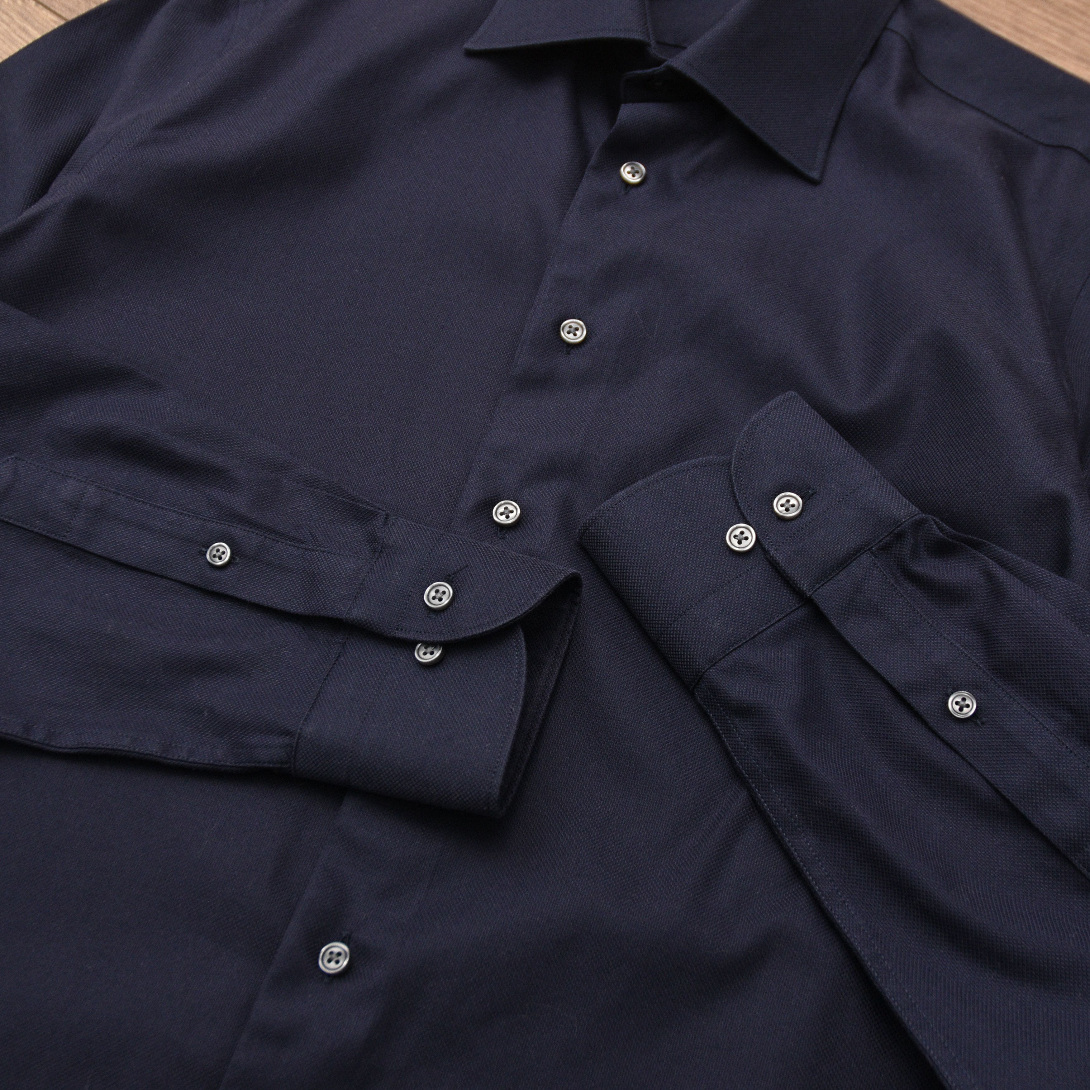 Suitsupply Suitsupply Traveller Shirt Slim Fit Black Navy Blue Size 39 Size US M / EU 48-50 / 2 - 7 Thumbnail