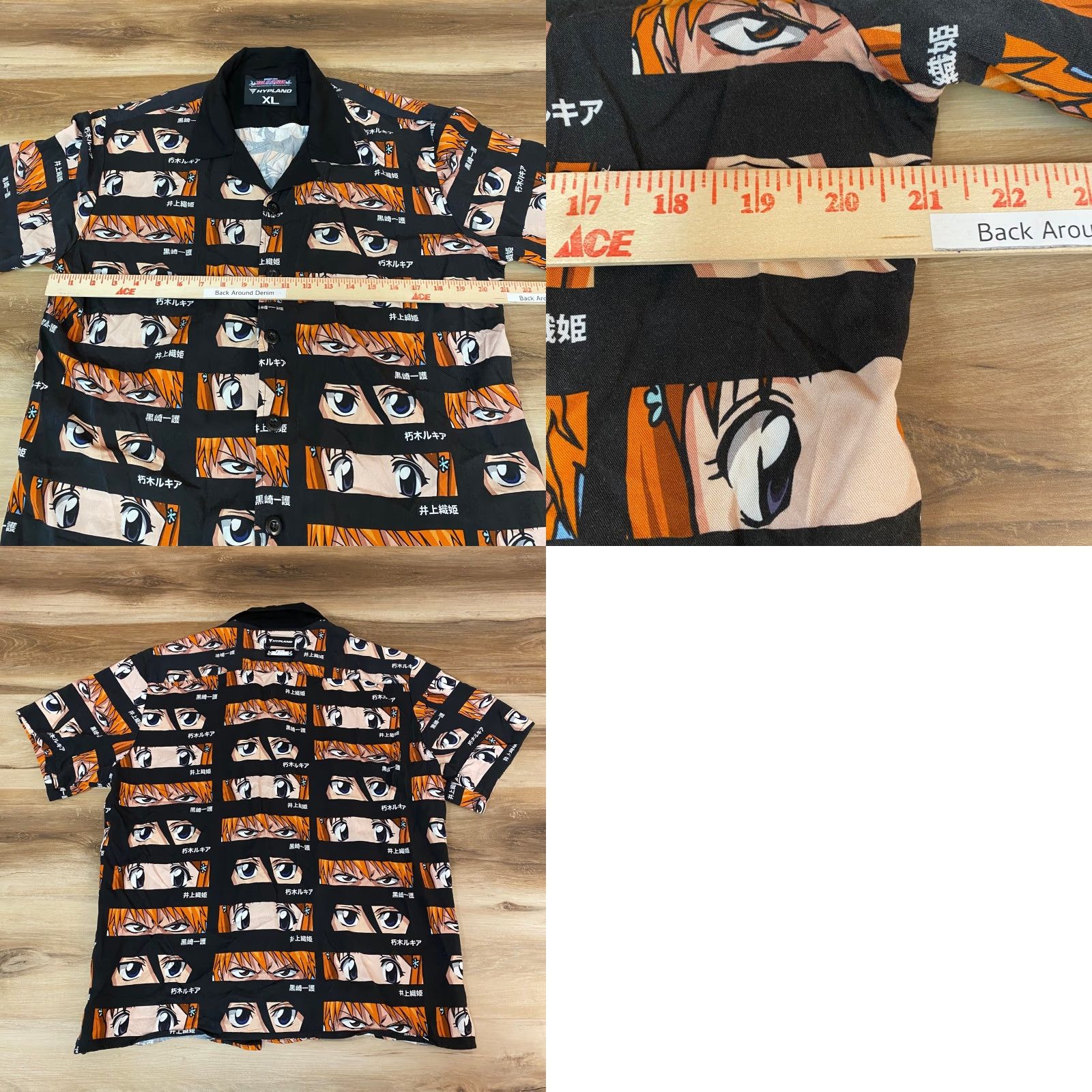Hypland HYPLAND Bleach Anime Shirt Button Up Mens XL Ichigo Rukia Size US XL / EU 56 / 4 - 8 Thumbnail