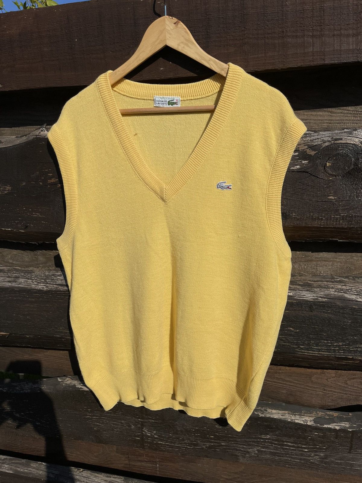 Lacoste × Vintage 90’s Lacoste vintage yellow wool vest made in France Size US XL / EU 56 / 4 - 3 Thumbnail