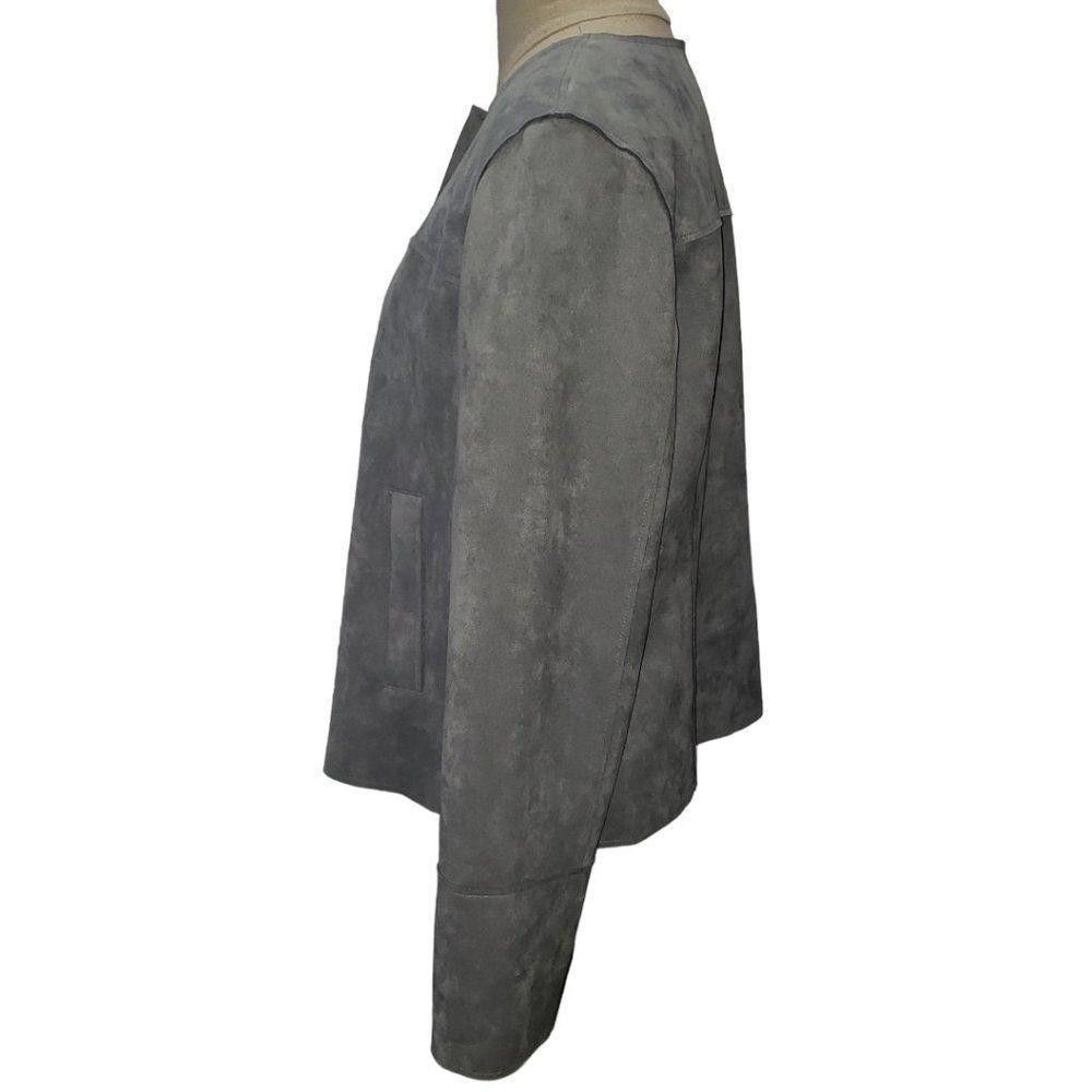 Chicos Ct1399 Chico's Grey Suede Feel Jacket Size 8, Chicos 1 Size M / US 6-8 / IT 42-44 - 3 Thumbnail