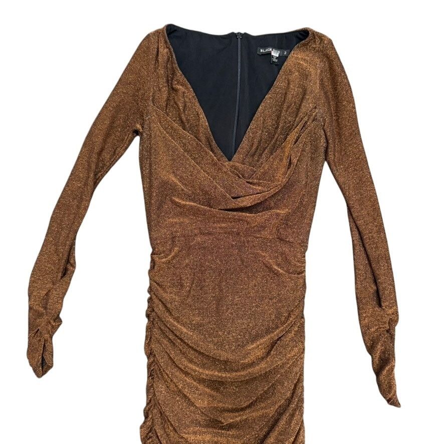 Black Halo Black Halo Long Sleeve Rafaela Maxi in Bronze, Size US 2 Size XS / US 0-2 / IT 36-38 - 5 Thumbnail