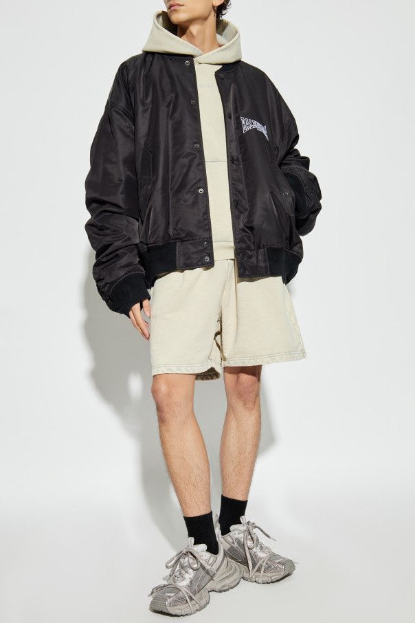 Balenciaga o1w1db10226 New Balenciaga Back Sweat Shorts in Cream Size US 32 / EU 48 - 2 Thumbnail