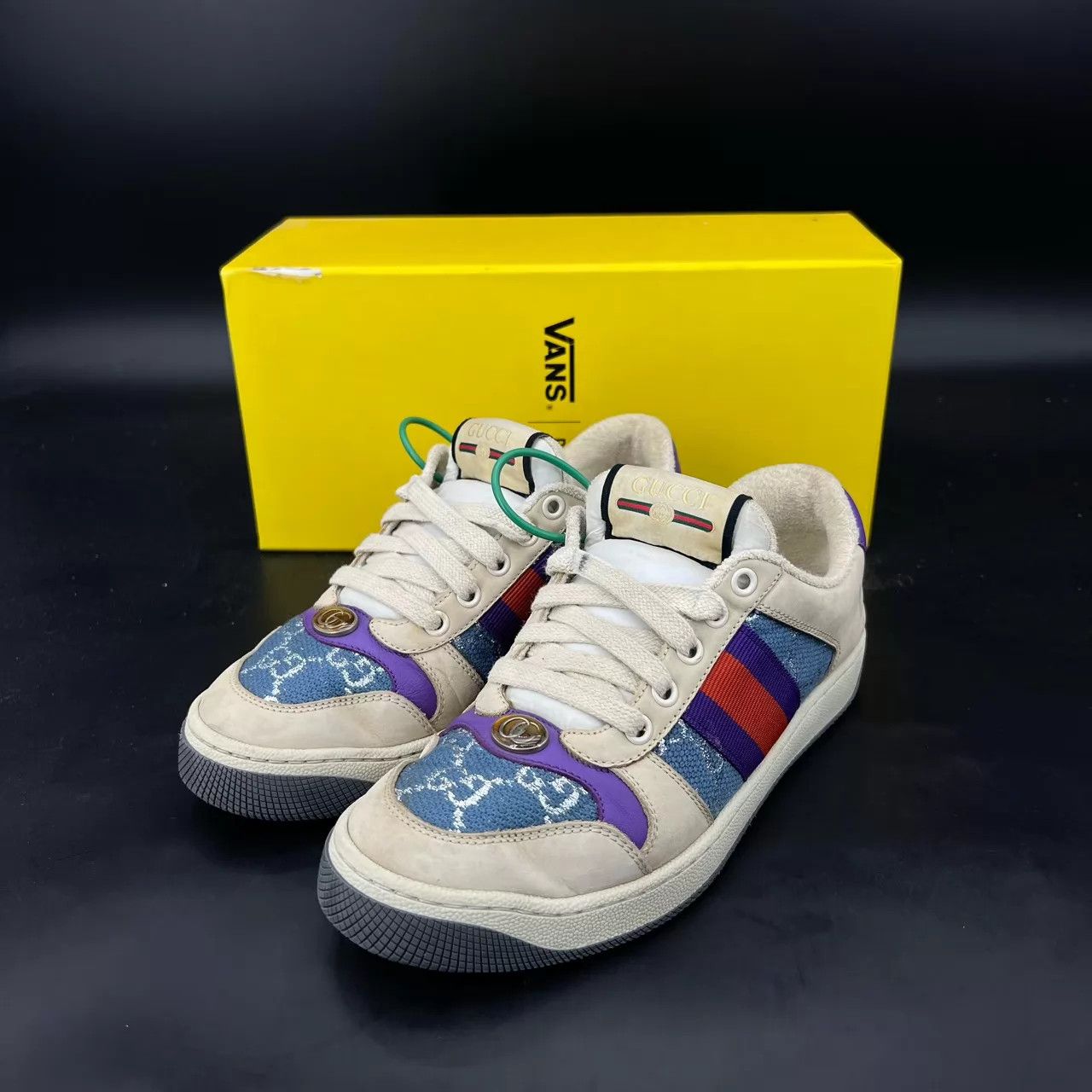 Gucci Gucci Enamel Blue Rhyton Sneaker Women's 36.5 Size US 6 / IT 36 - 1 Thumbnail