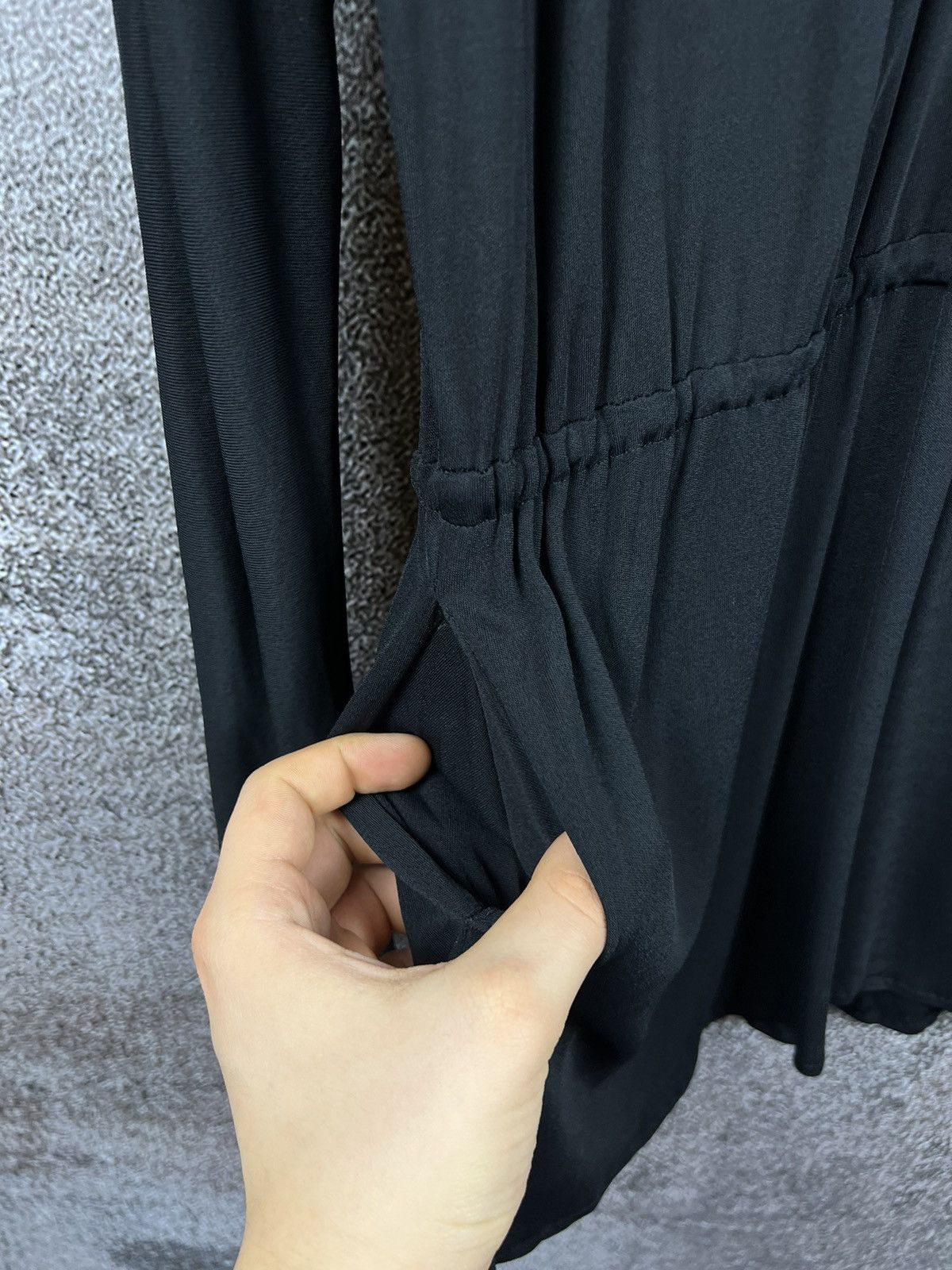 Designer × Jil Sander 90s Jil Sander black vintage viscose tunic dress pleated Size S / US 4 / IT 40 - 12 Thumbnail