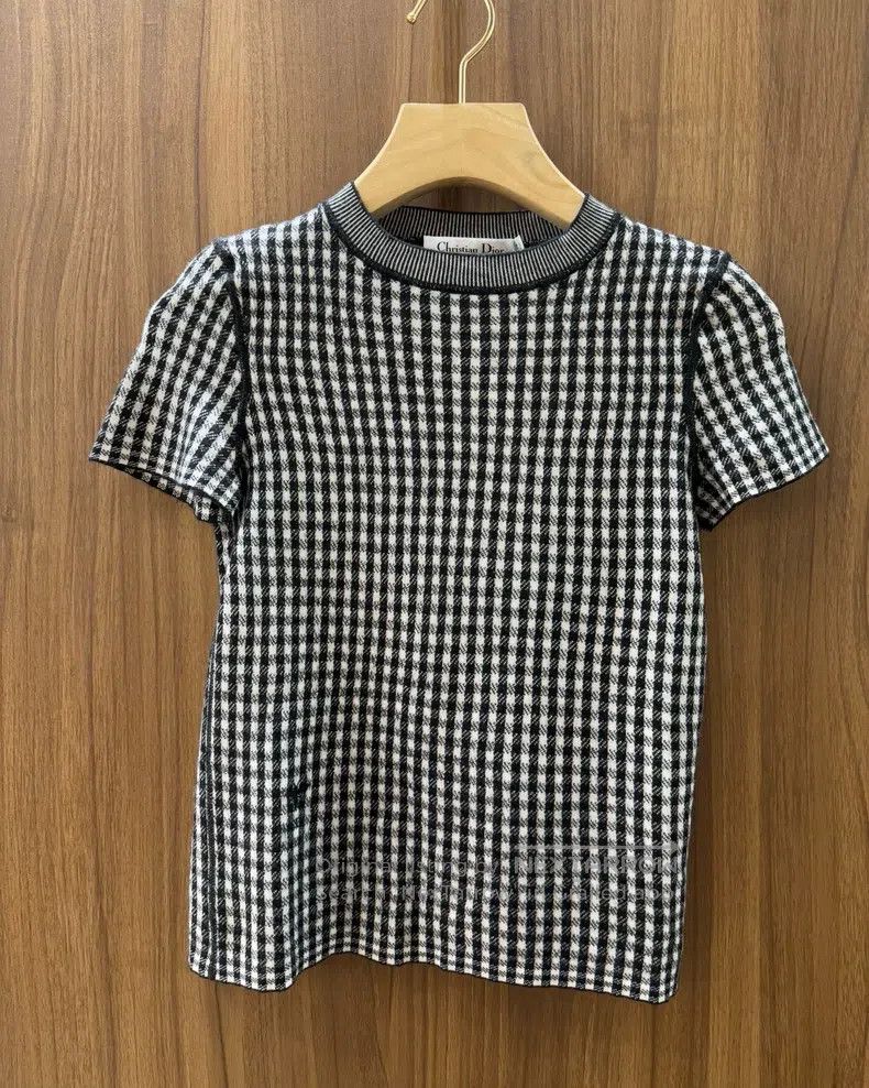 Dior Dior Black and white checkered short-sleeved knitwear shor Size XS / US 0-2 / IT 36-38 - 1 Thumbnail