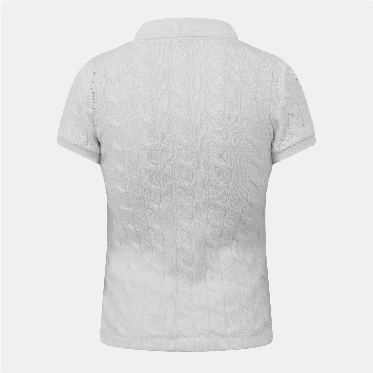 Polo Ralph Lauren o1g2r1mq1025 Short Sleeved Cable Knit Jumper in White Size L / US 10 / IT 46 - 2 Thumbnail