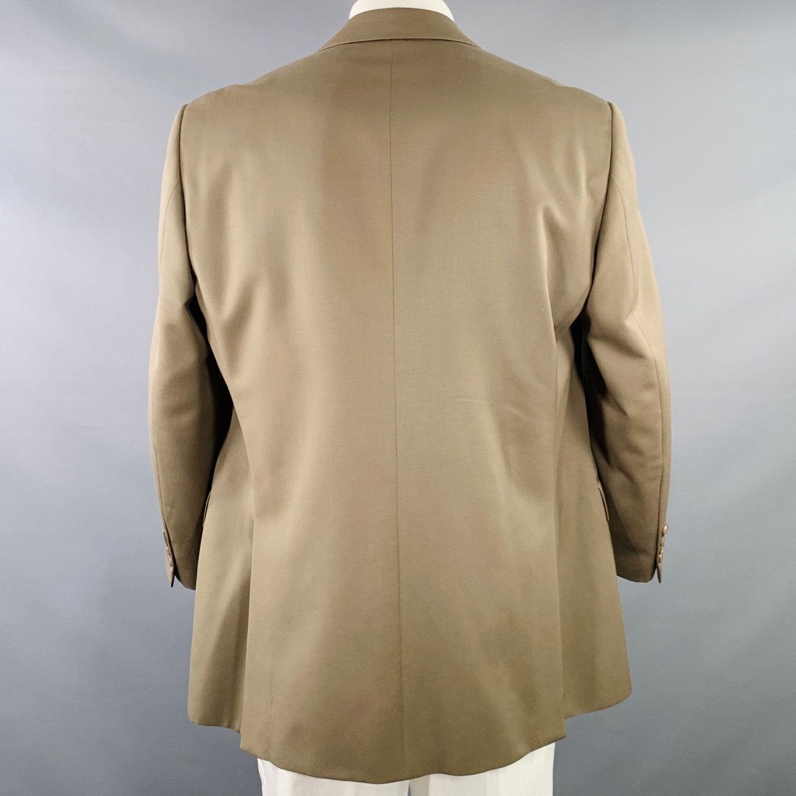 Polo Ralph Lauren Size 46 Taupe Virgin Wool Notch Lapel Sport Coat Size 46R - 3 Thumbnail