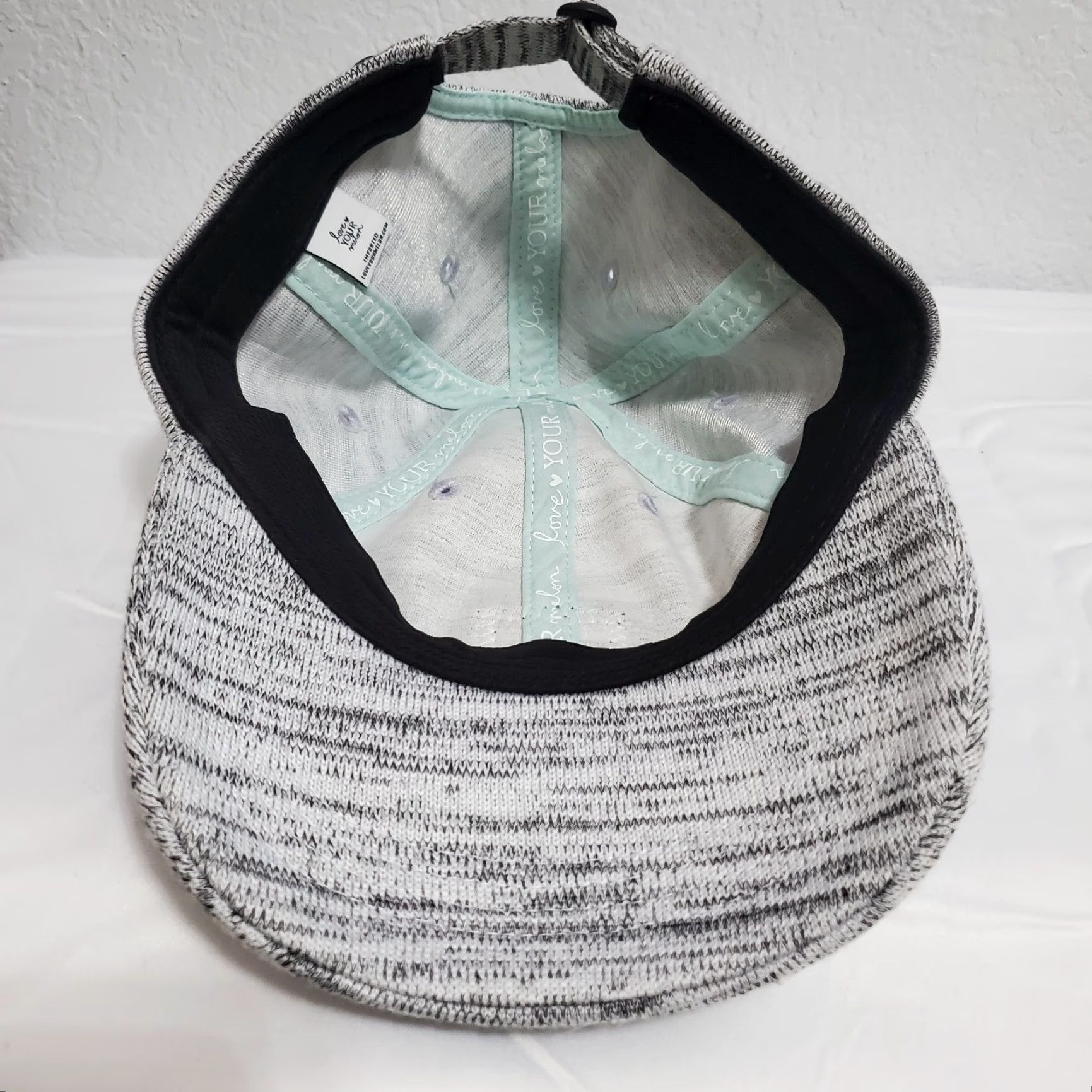 Vintage Love Your Melon Knit Hero Cap Light Gray Baseball Hat Strap Back Patch Logo Size ONE SIZE - 6 Thumbnail