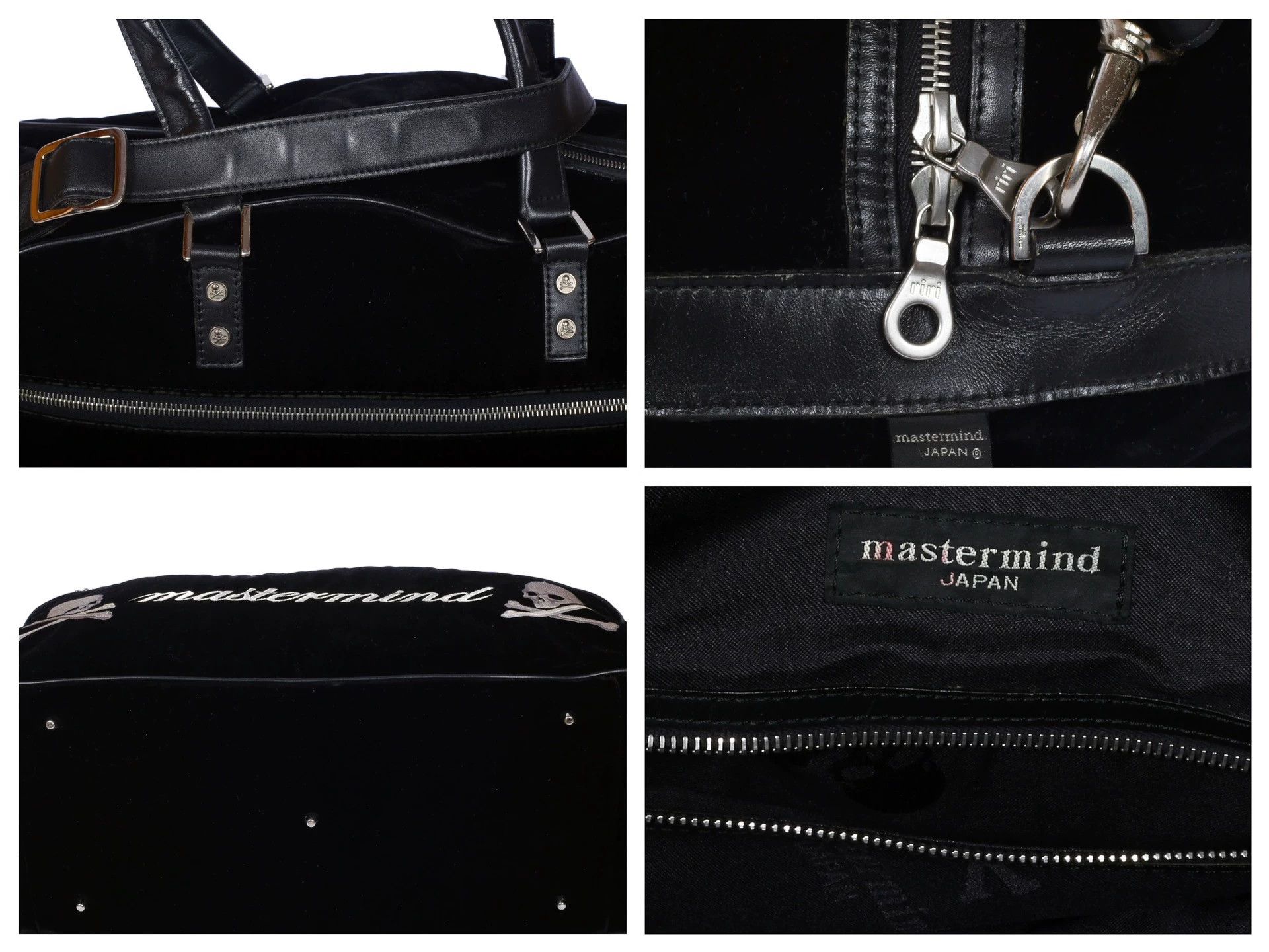 Mastermind Japan MMJ 12AW Skull Silver Thread Velour Boston Bag Size ONE SIZE - 8 Thumbnail