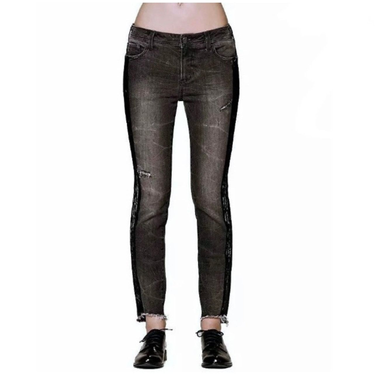 Free People Free People Black Beaded Skinny Jeans | Size 27 Size 27" / US 4 / IT 40 - 6 Thumbnail