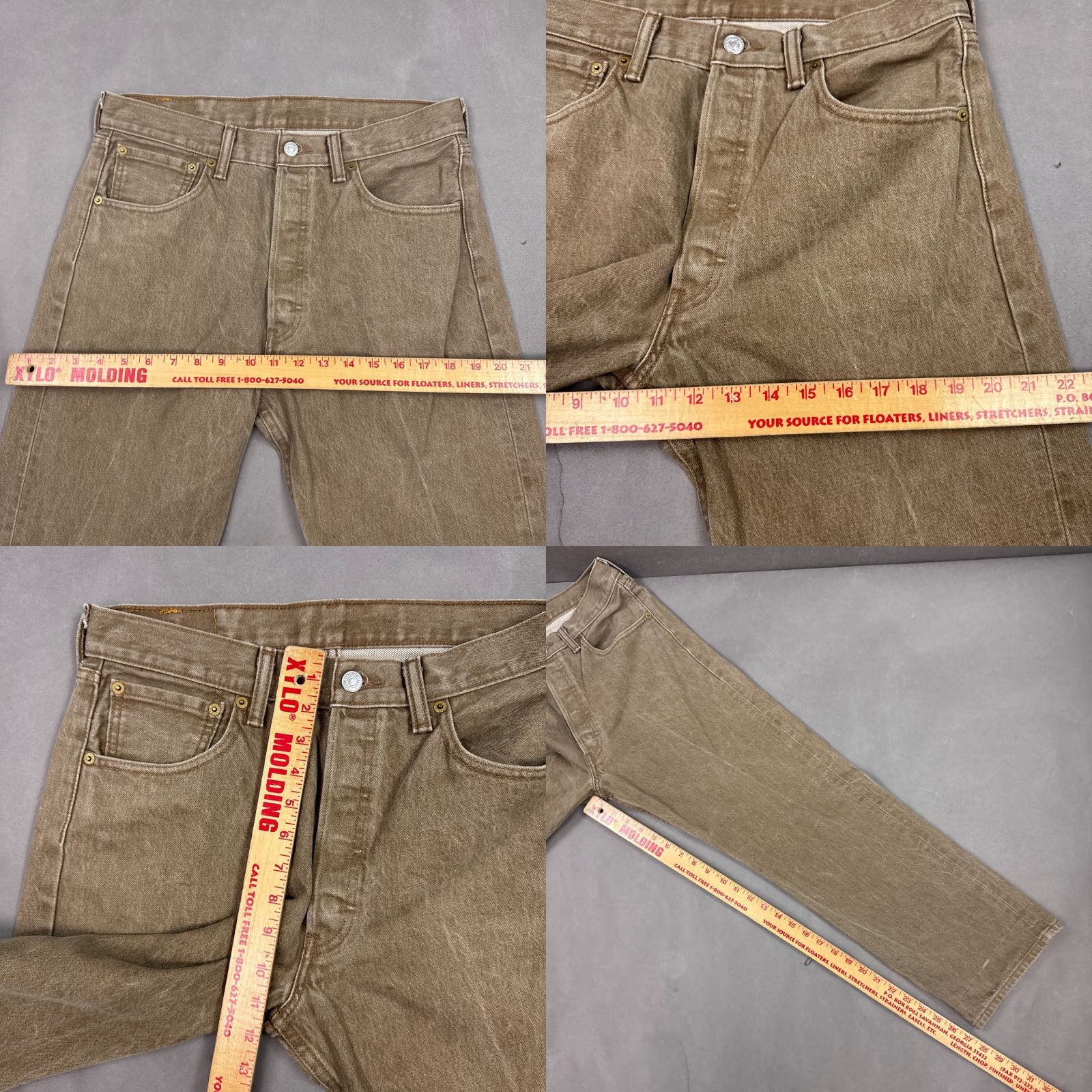 Levi's VINTAGE Levis 501 Jeans Mens 32x27 Denim Jeans Button Fly Straight Work Size US 34 / EU 50 - 9 Thumbnail
