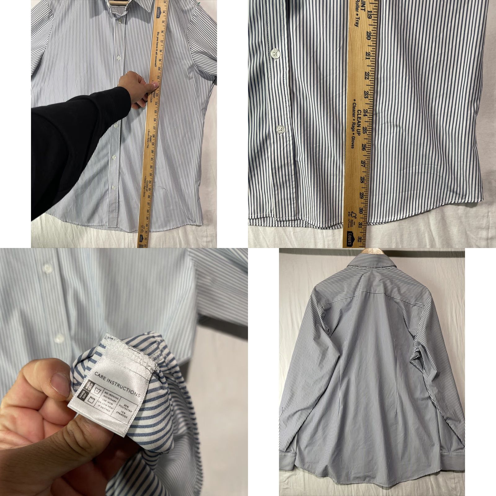 Mizzen+Main Mizzen+Main Shirt Mens XL Blue Button Up Striped Leeward Trim Fit Leeward Striped Size US XL / EU 56 / 4 - 8 Thumbnail