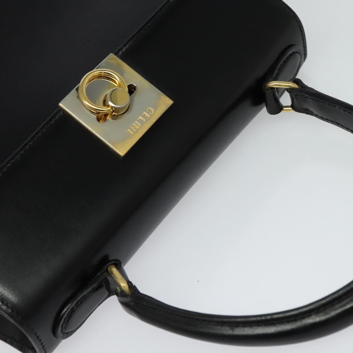 Celine CELINE Hand Bag Leather Black Gold Size ONE SIZE - 6 Thumbnail