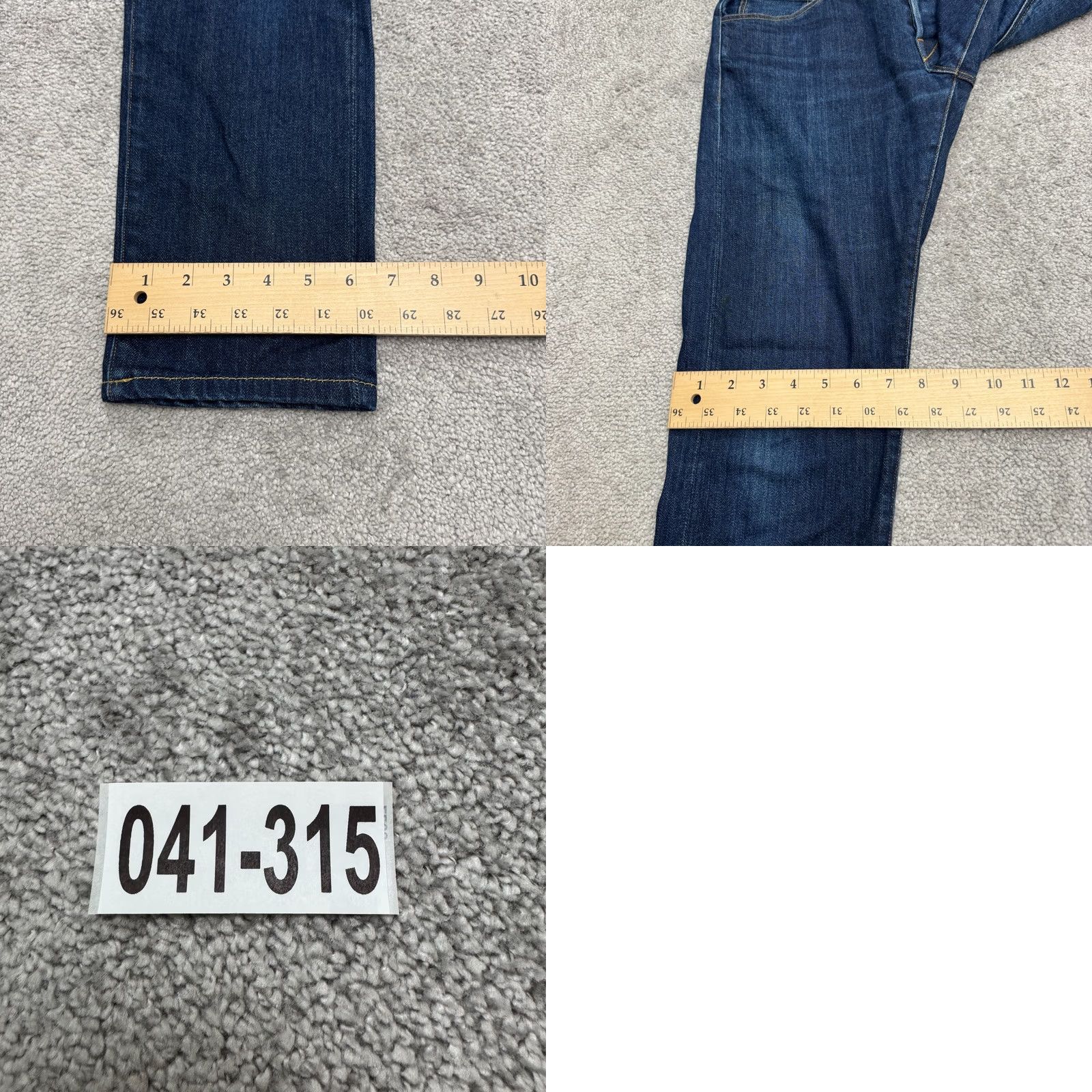 3x1 3x1 M5 Jeans Men 29 Slim Low Rise Straight Denim Blue Dark Wash Button Fly 5-Pocket Polyester Cotton Size US 29 - 10 Thumbnail