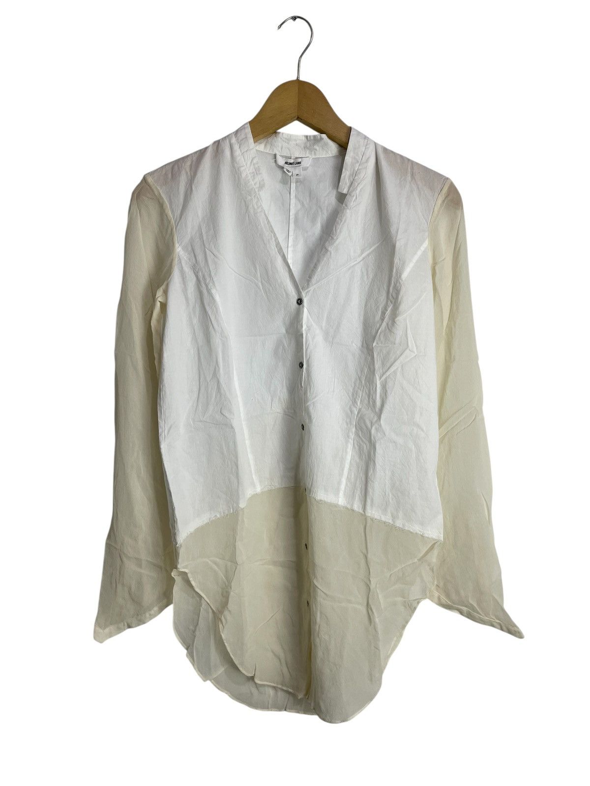 Helmut Lang 2000s Helmut Lang Silk Shirt TRANSPARENT Size S / US 4 / IT 40 - 1 Thumbnail