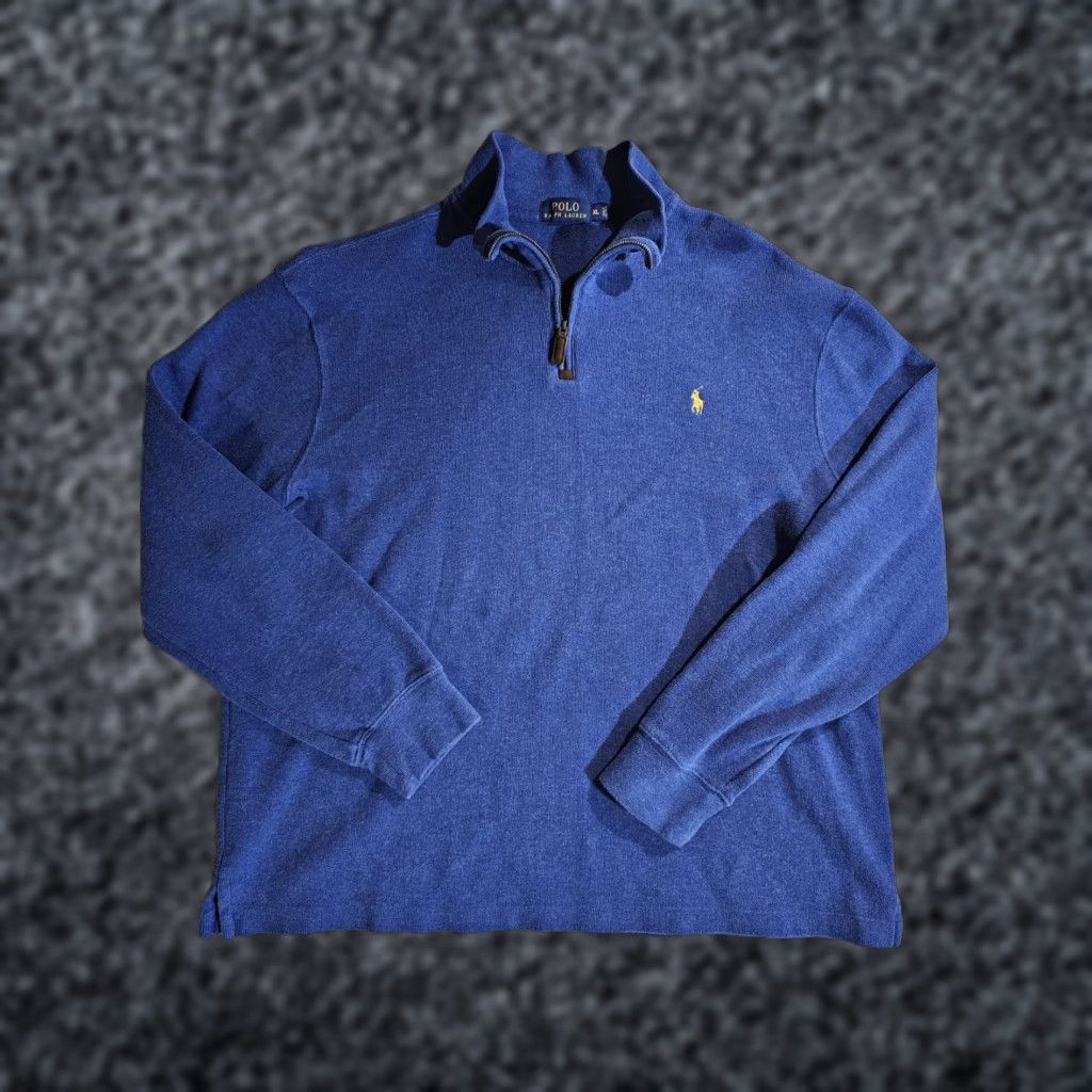 Polo Ralph Lauren Polo Ralph Lauren Classic Jersey 1/4 Zip Pullover Jumper Mens XL Blue Jersey Sweatshirt Size US XL / EU 56 / 4 - 1 Thumbnail