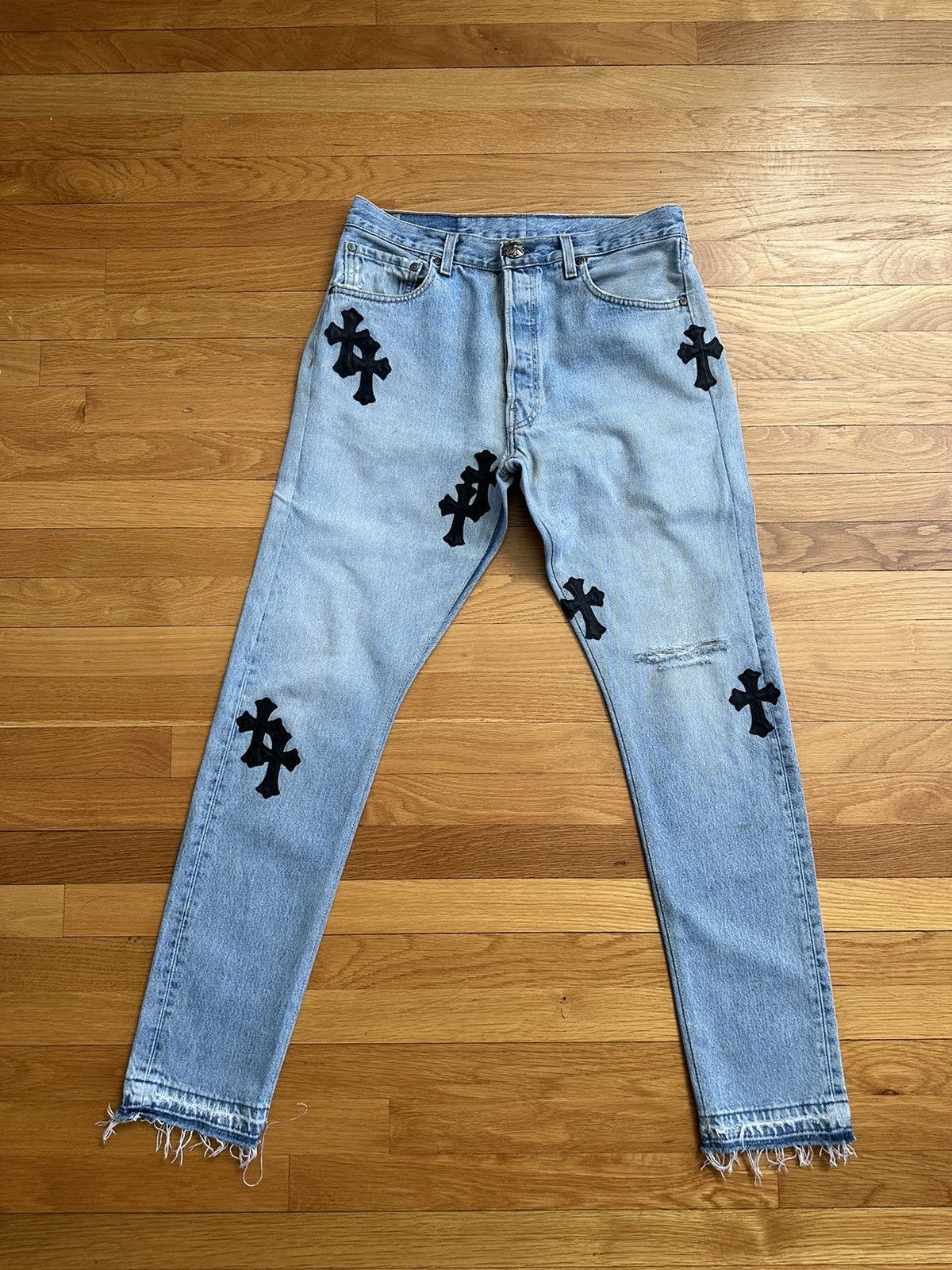 Chrome Hearts Chrome hearts x levis cross patch jeans | Grailed