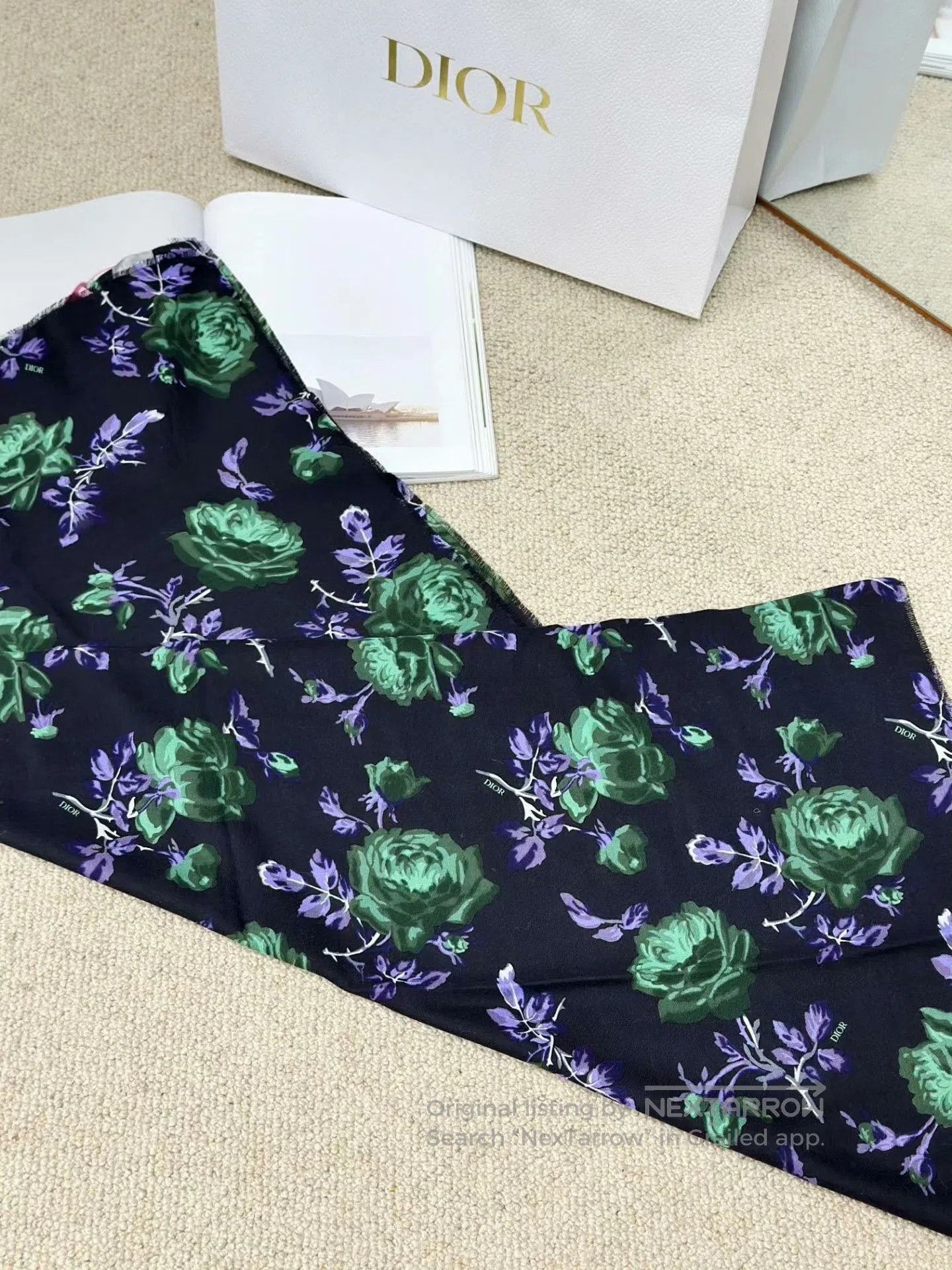 Dior DIOR Black Silk Scarf. Size ONE SIZE - 2 Thumbnail