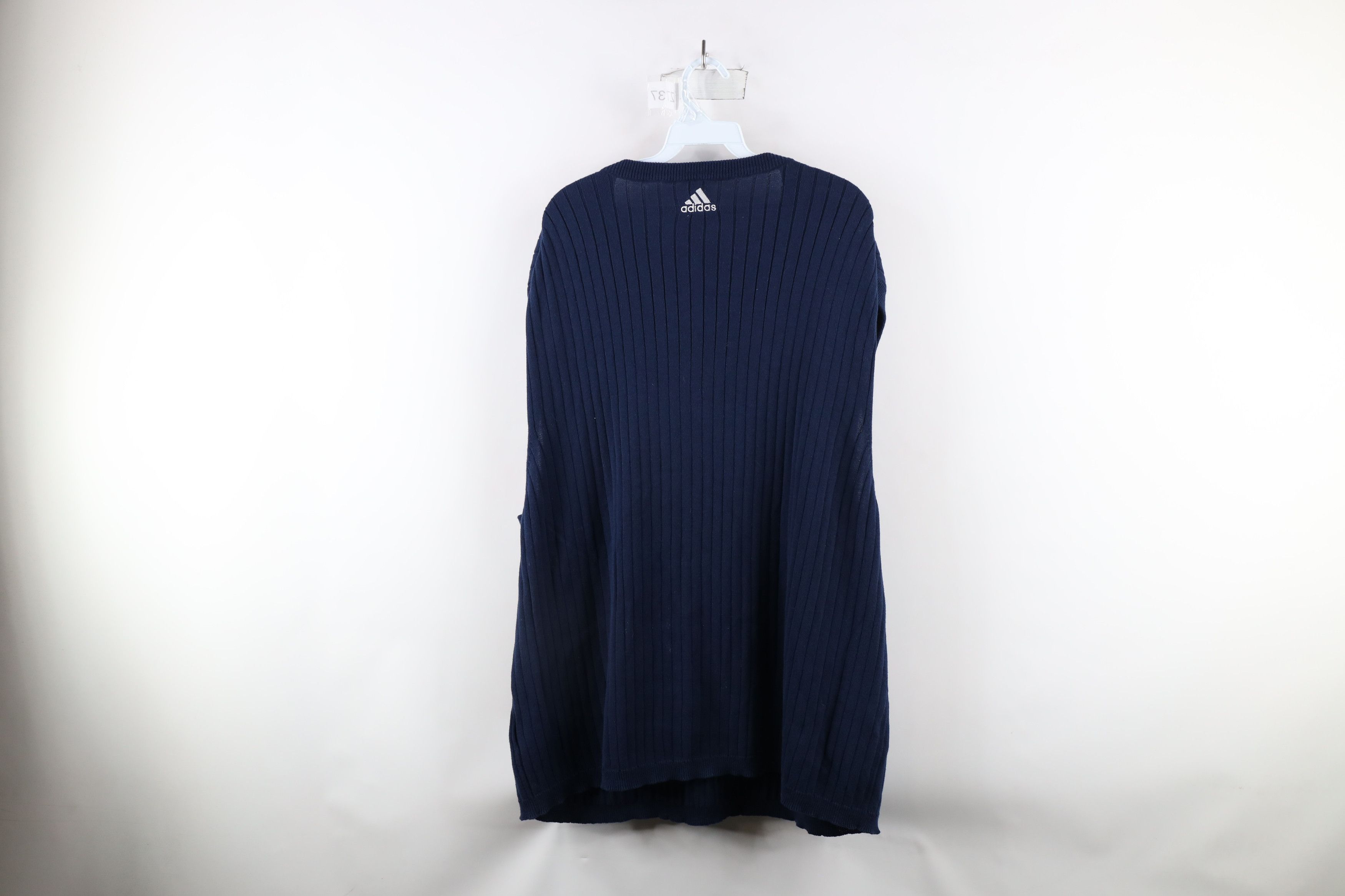 Adidas Vintage Adidas Out Cotton Ribbed Knit Sweater Vest Blue Size US XXL / EU 58 / 5 - 12 Thumbnail