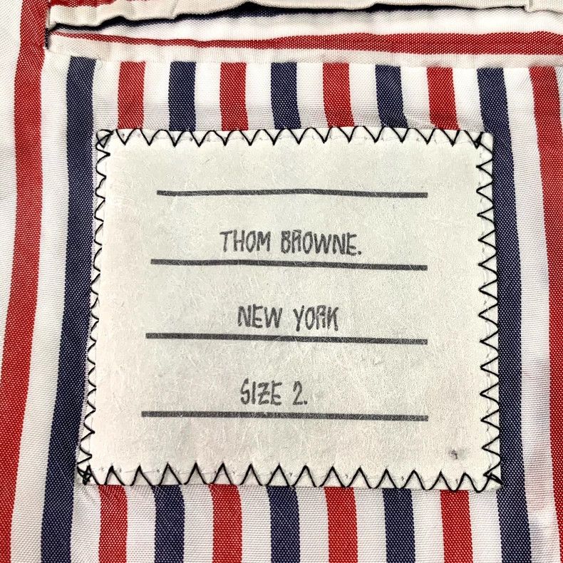 Thom Browne Thom Browne size2 Patchwork striped cotton lapel single row Size 38R - 6 Thumbnail