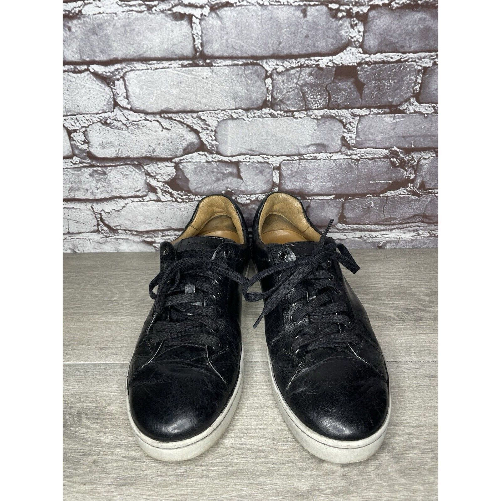 Magnanni Magnanni Elonso Black Leather Casual Lace Up Low Top Sneaker Size US 10 / EU 43 - 2 Thumbnail