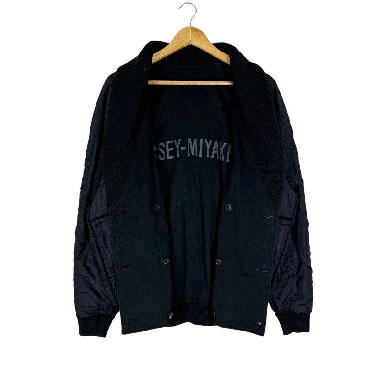 Issey Miyake 🔥MASTERPIECE!! 80s ISSEY MIYAKE SHAWL COLLAR STAFF JACKET Size US S / EU 44-46 / 1 - 13 Thumbnail